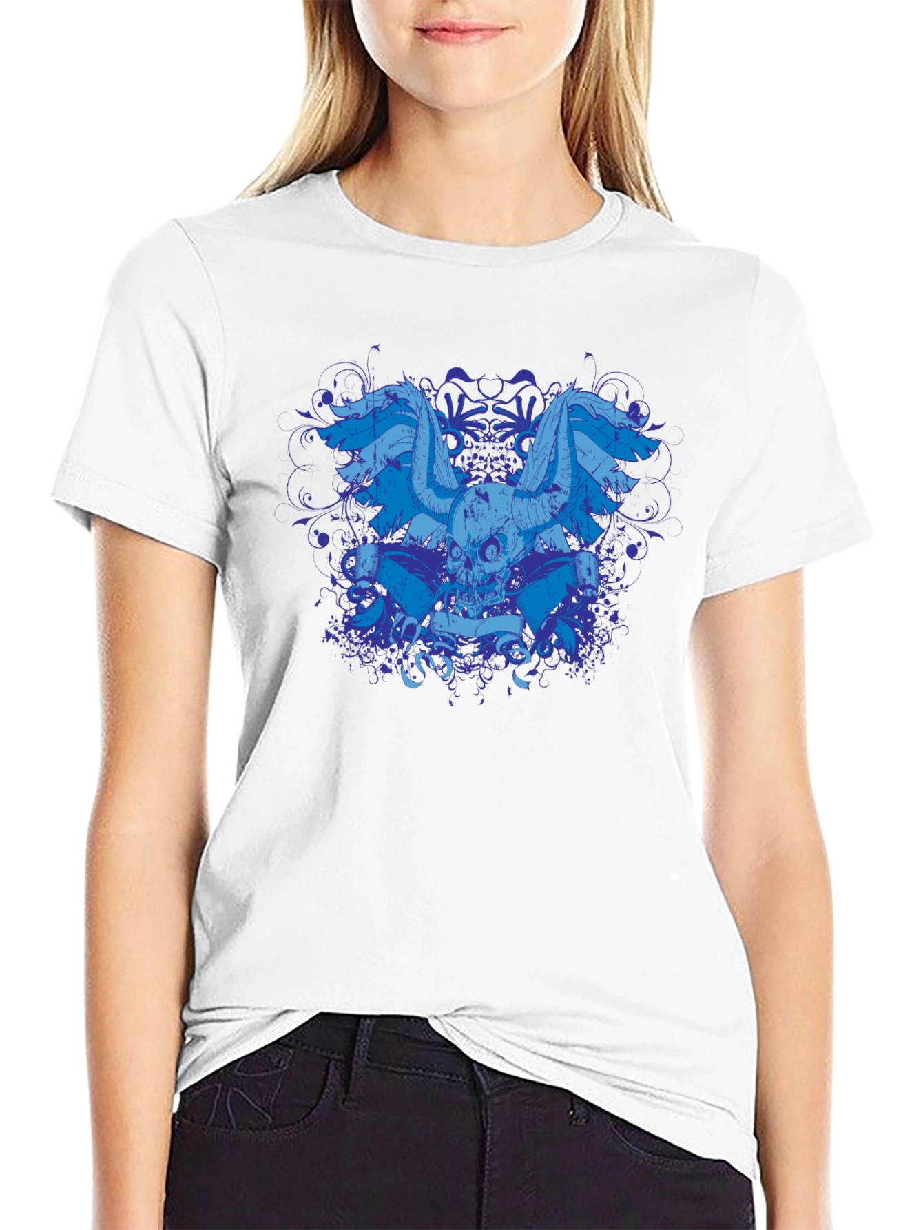 Skull Wings Graphic Black T-Shirt