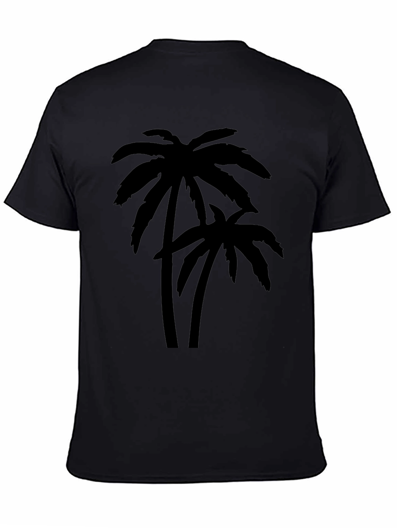 Tropical Palm Tree Graphic Black T-Shirt