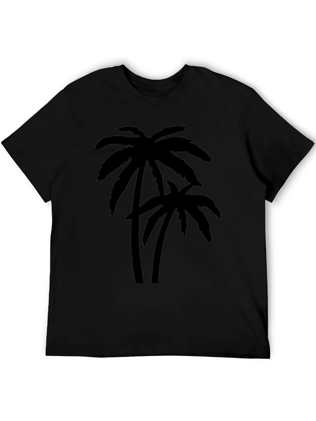 Tropical Palm Tree Graphic Black T-Shirt