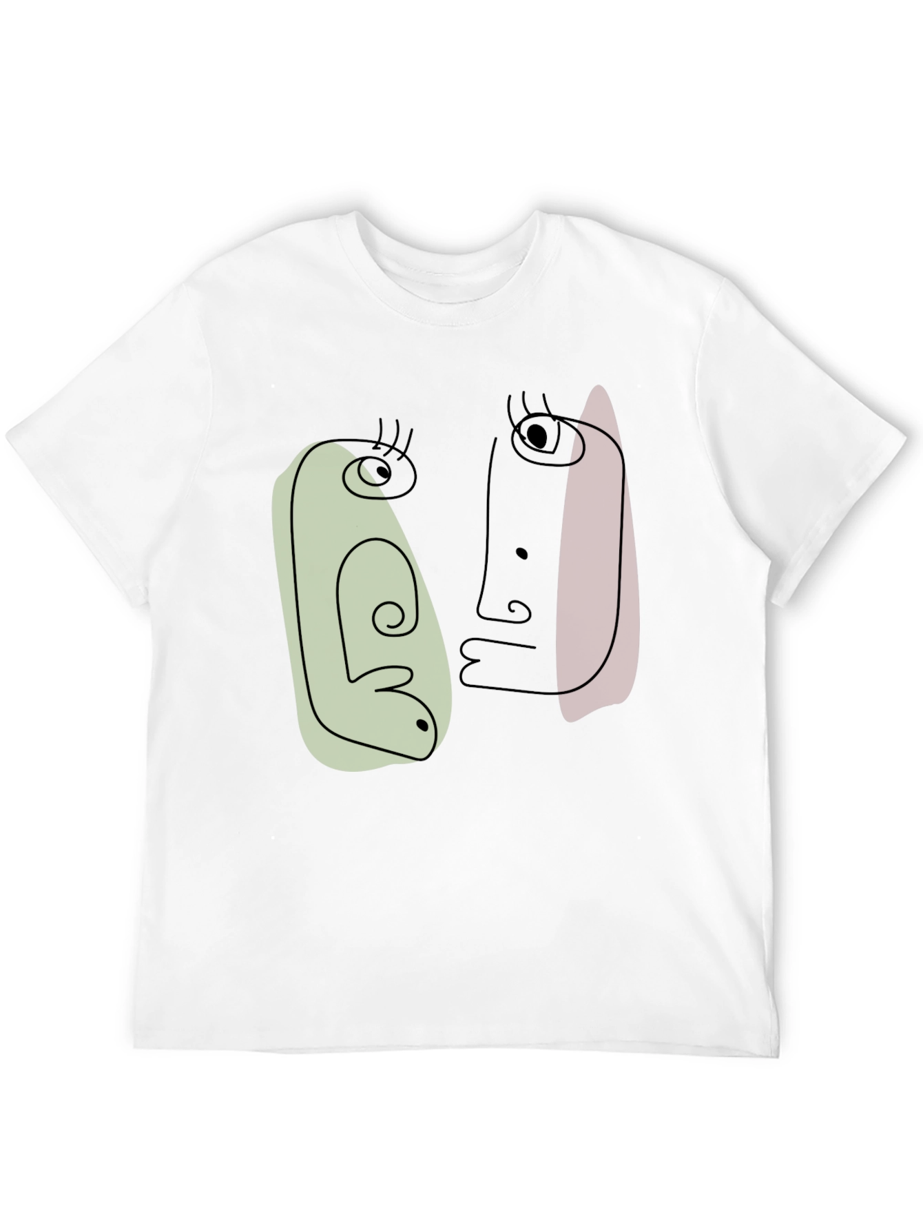 Abstract Faces Graphic Tee - Modern Art Shirt