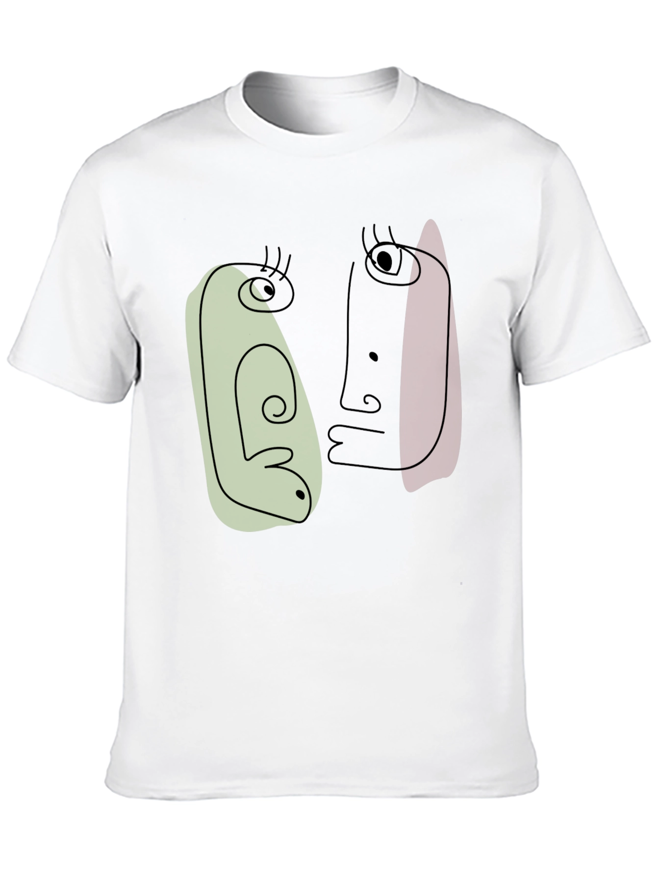 Abstract Faces Graphic Tee - Modern Art Shirt