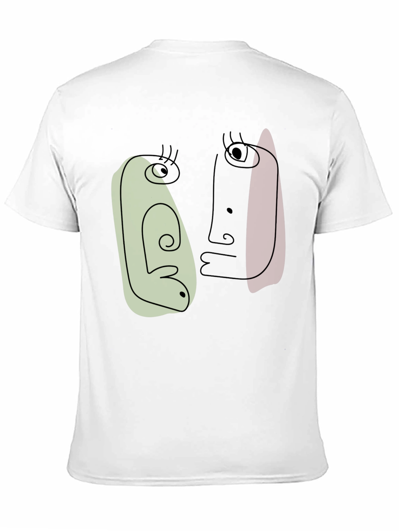 Abstract Faces Graphic Tee - Modern Art Shirt