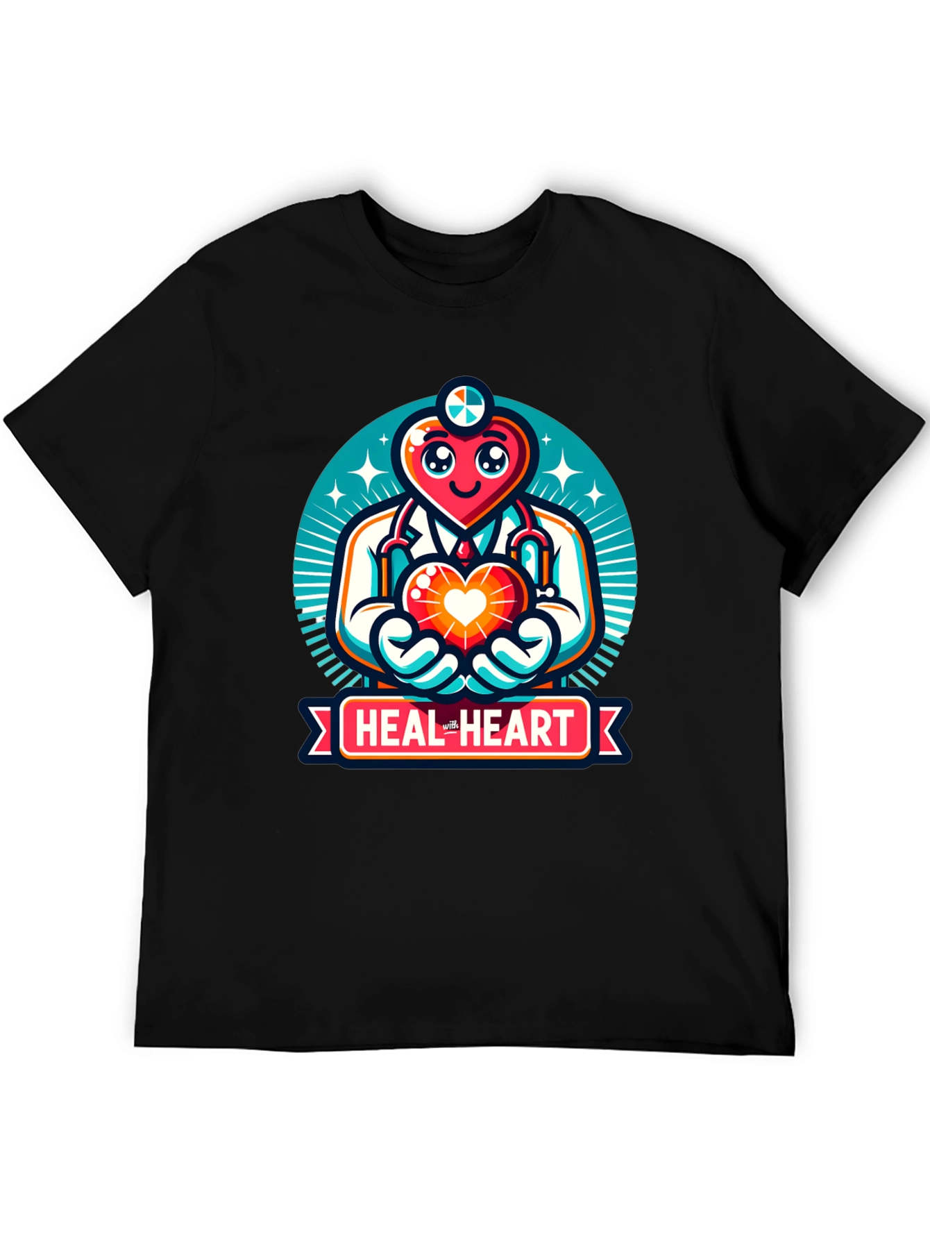 Heal the Heart Doctor Cartoon Graphic Tee