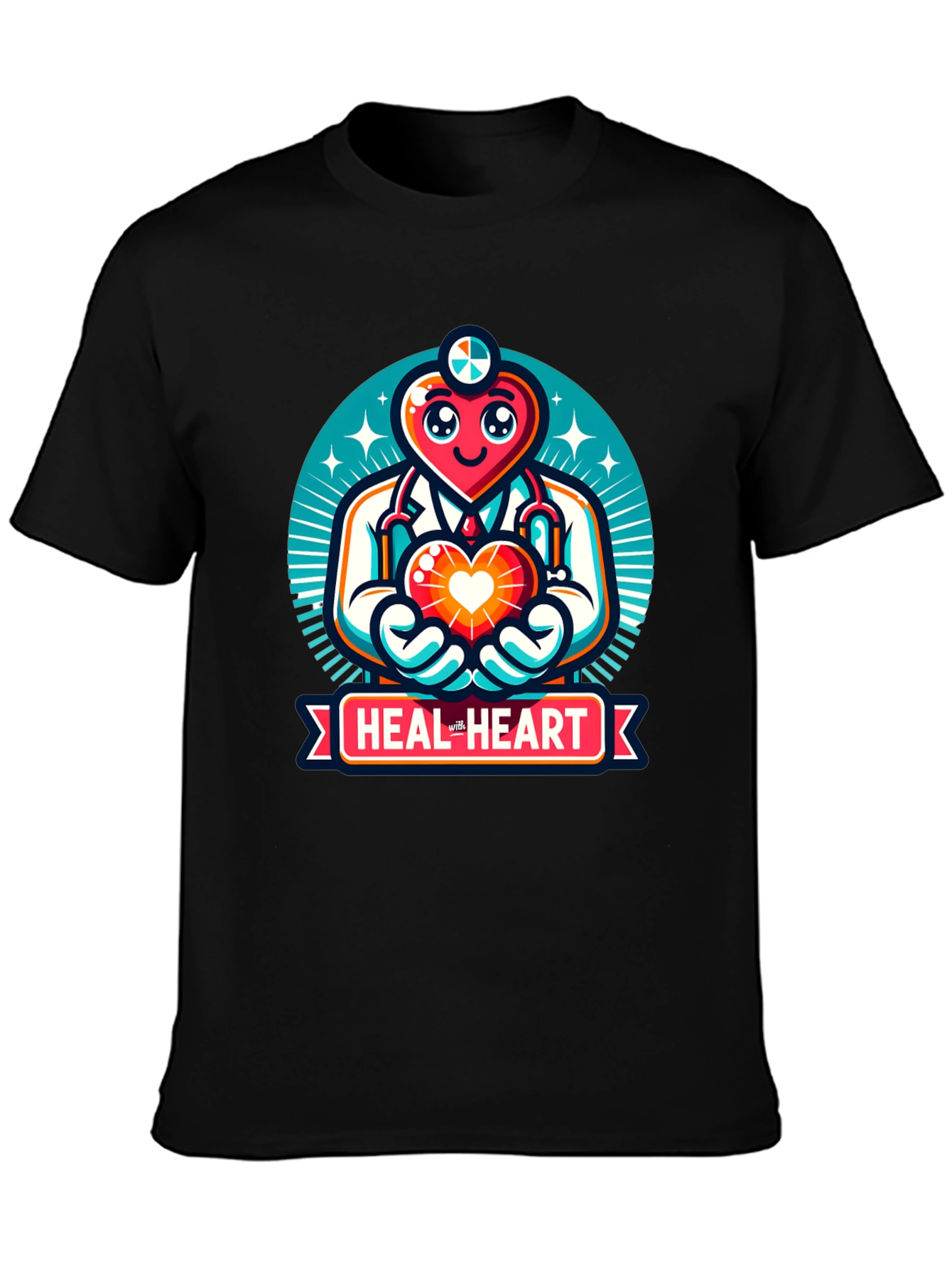 Heal the Heart Doctor Cartoon Graphic Tee