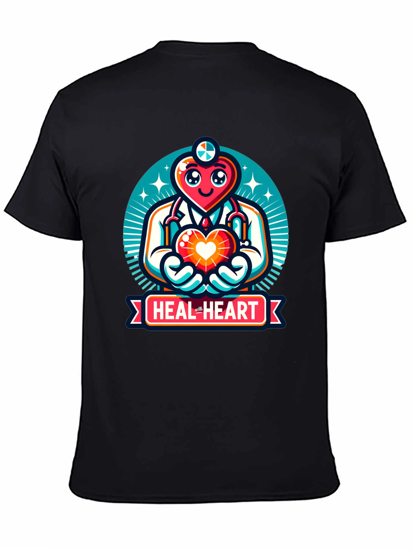 Heal the Heart Doctor Cartoon Graphic Tee