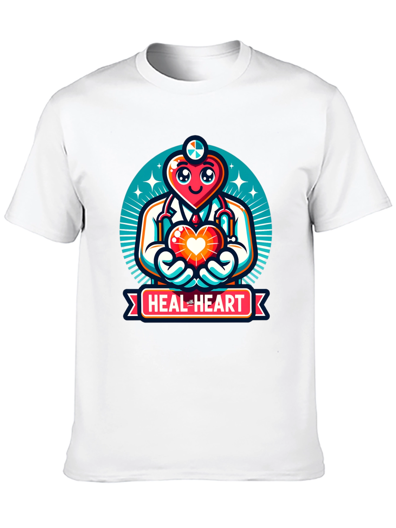Heal the Heart Doctor Cartoon Graphic Tee