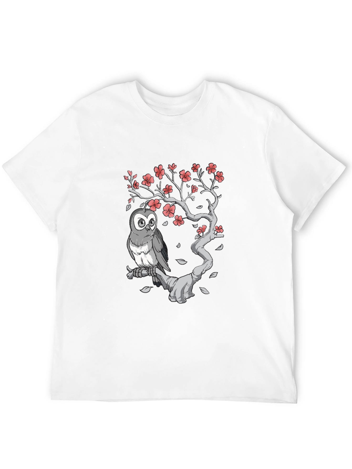 Owl on Branch Graphic Tee - Black
