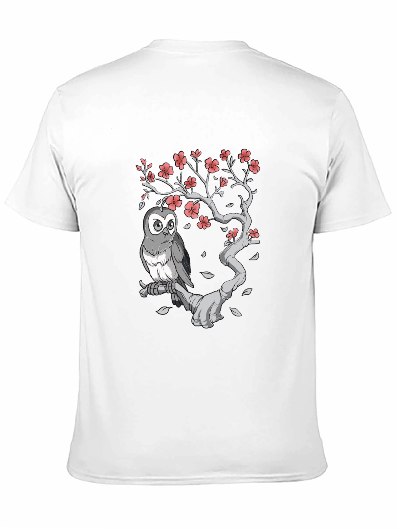 Owl on Branch Graphic Tee - Black