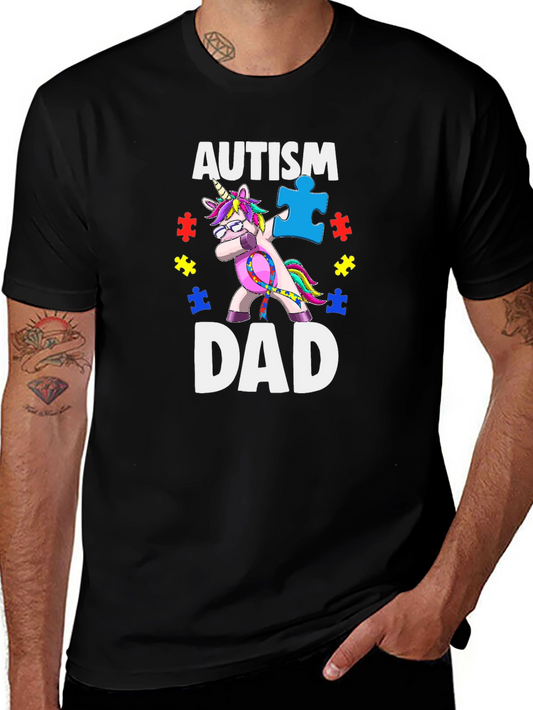 Autism Dad Unicorn T-Shirt - Awareness Tee