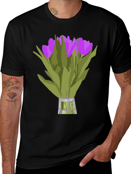Tulip Bouquet Graphic Tee - Unique Floral Design