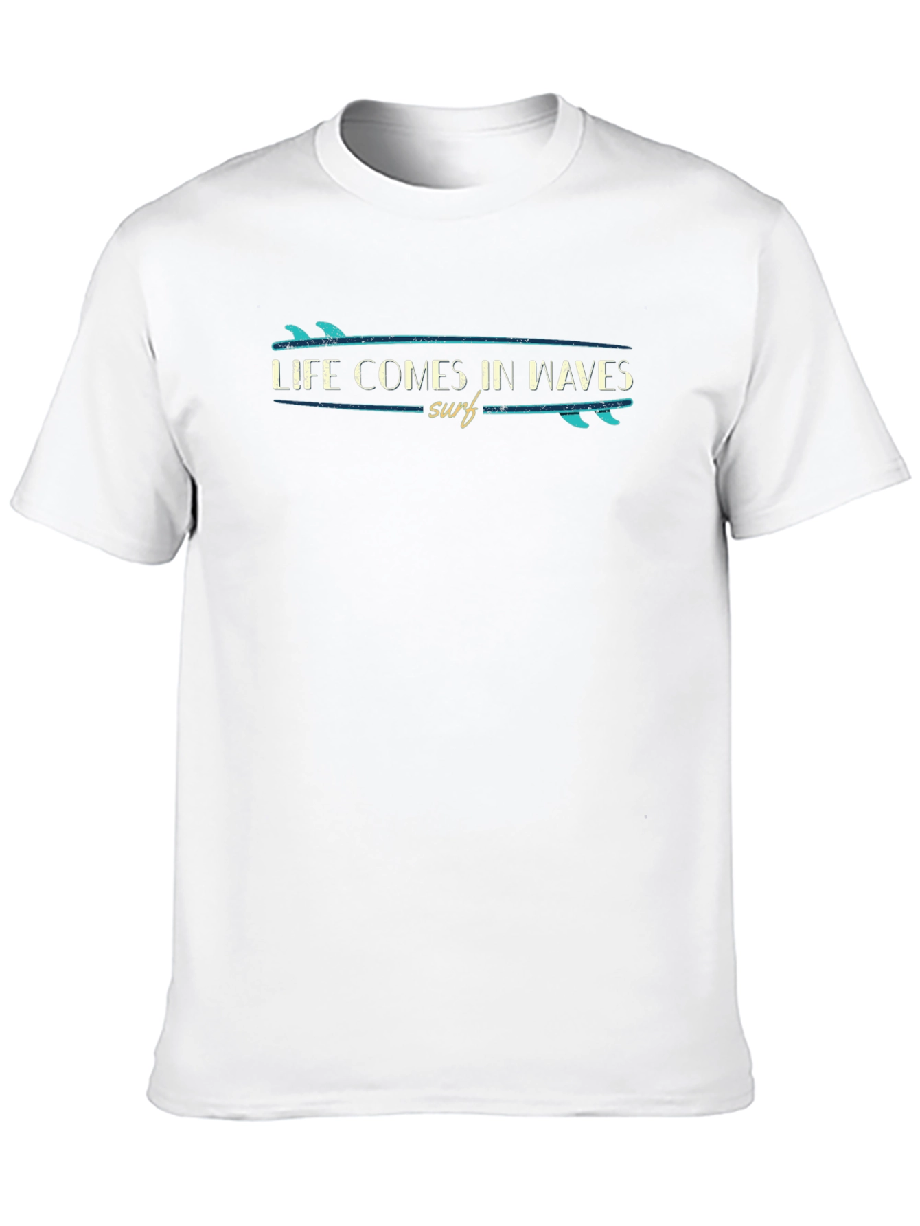 Life Comes in Waves Surfboard Graphic Tee - Black
