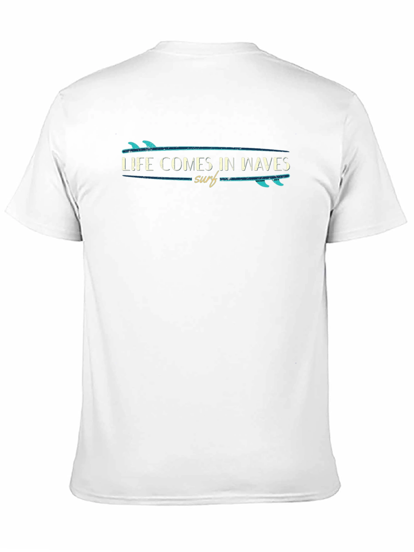 Life Comes in Waves Surfboard Graphic Tee - Black