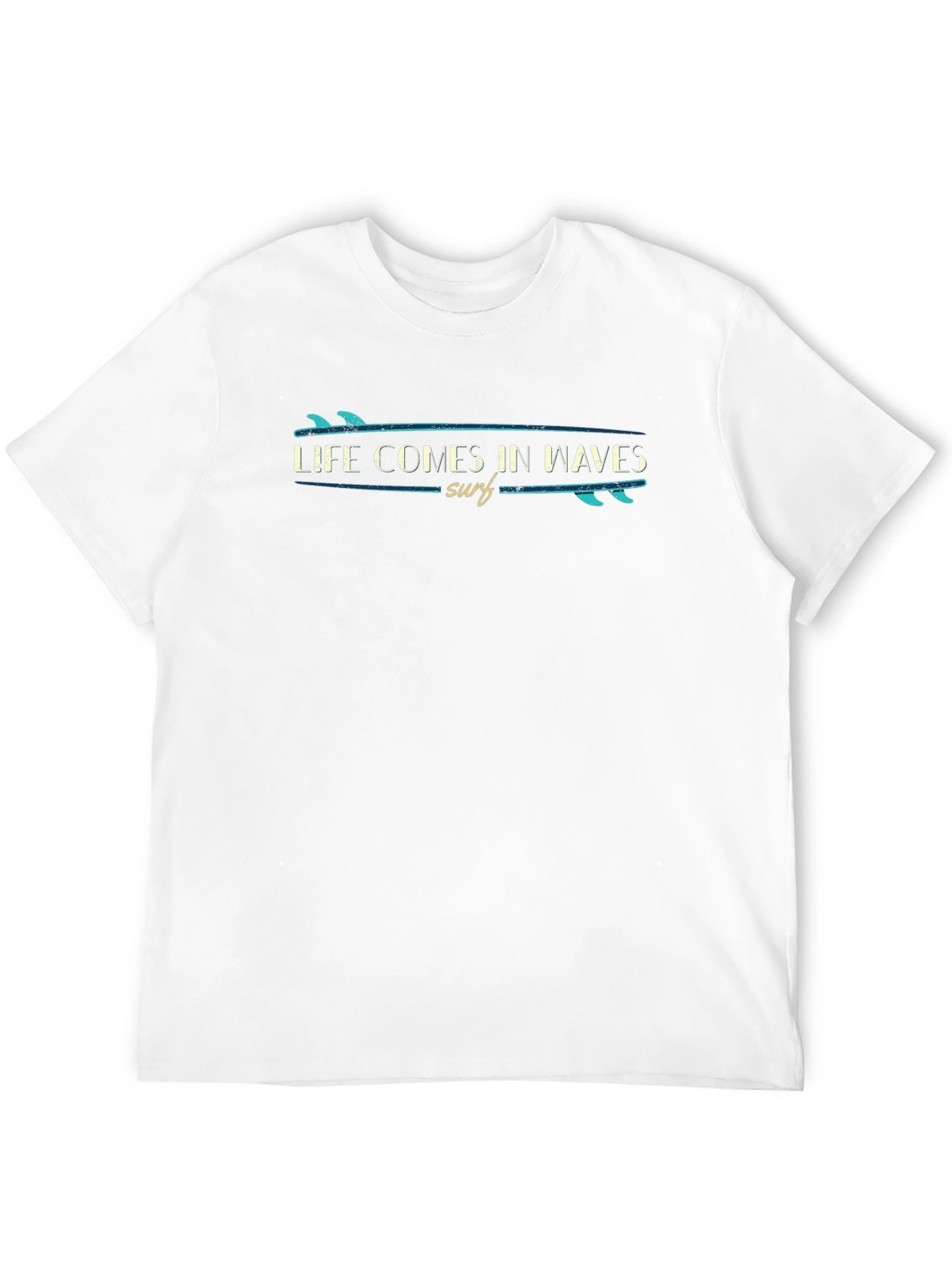 Life Comes in Waves Surfboard Graphic Tee - Black