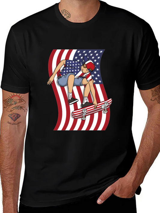Skateboarding USA Flag T-Shirt