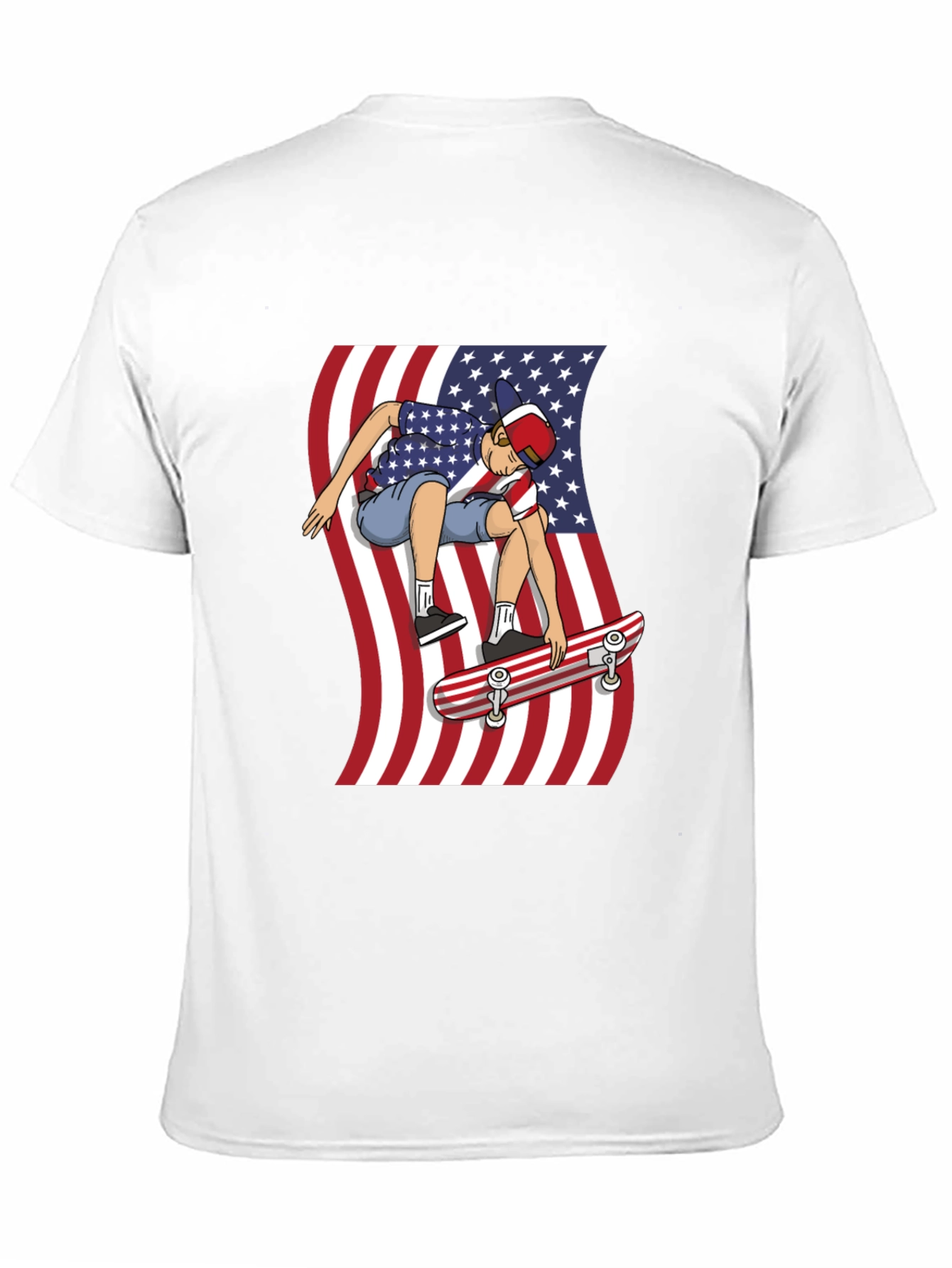 Skateboarding USA Flag T-Shirt