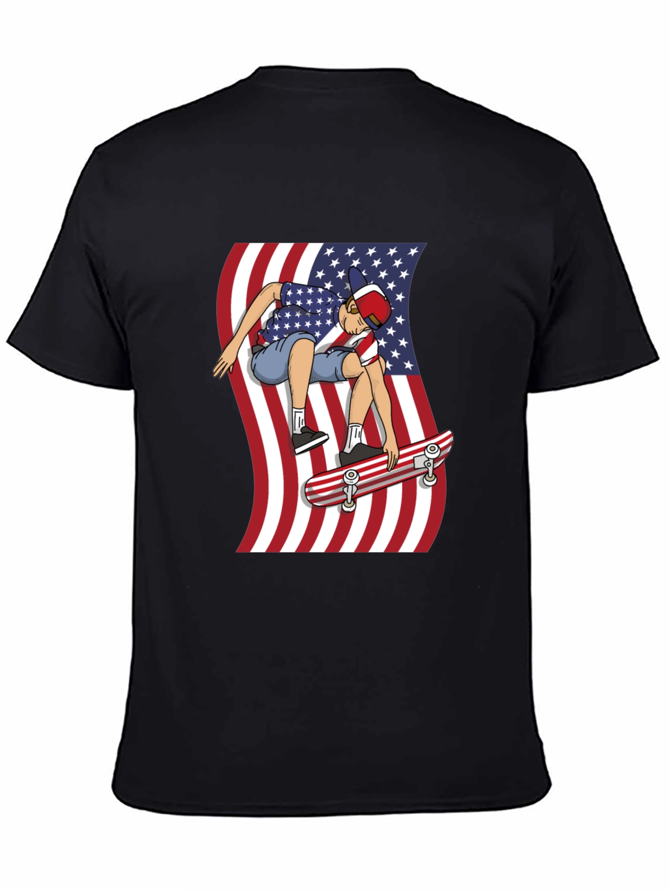 Skateboarding USA Flag T-Shirt