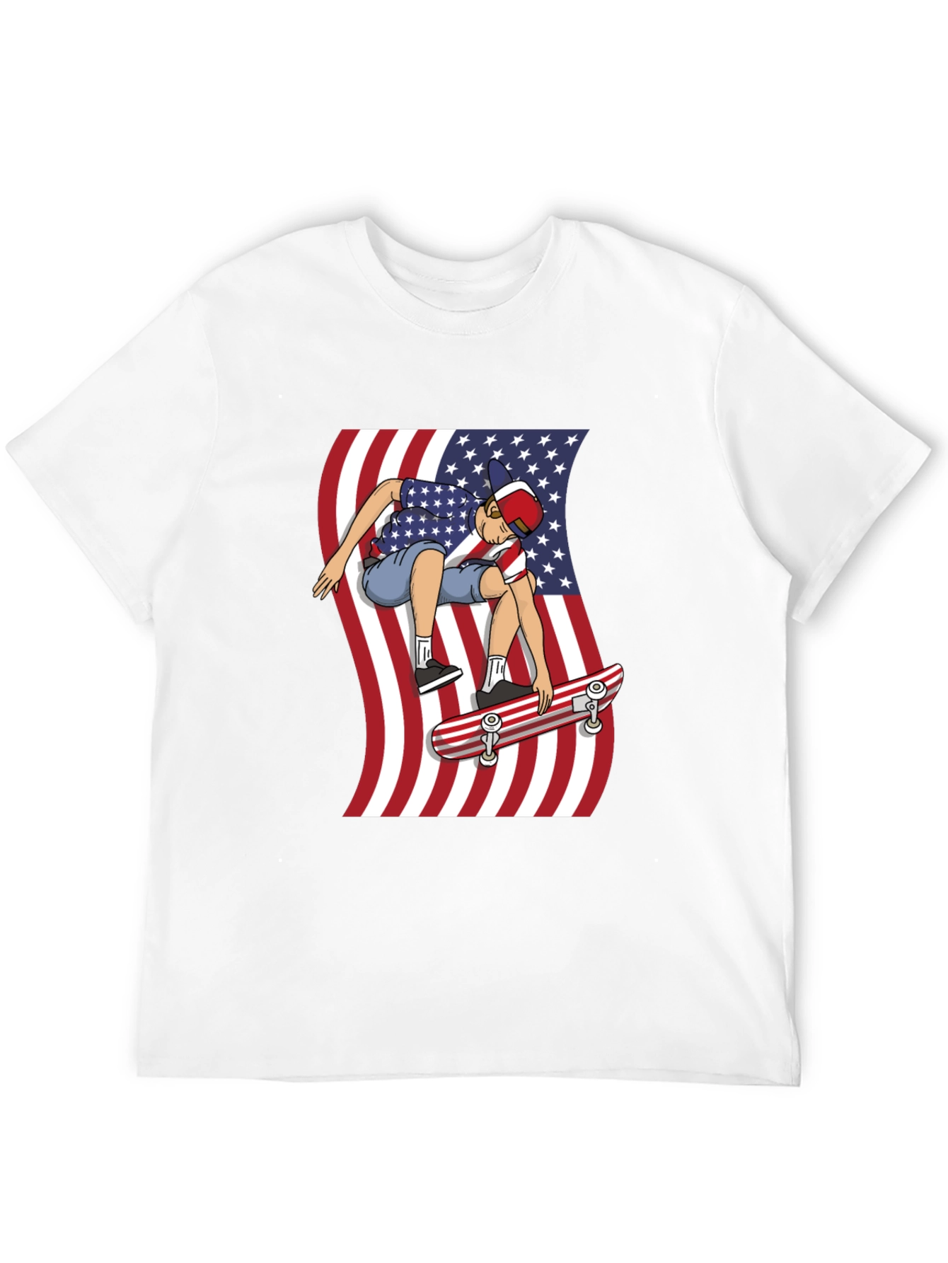 Skateboarding USA Flag T-Shirt