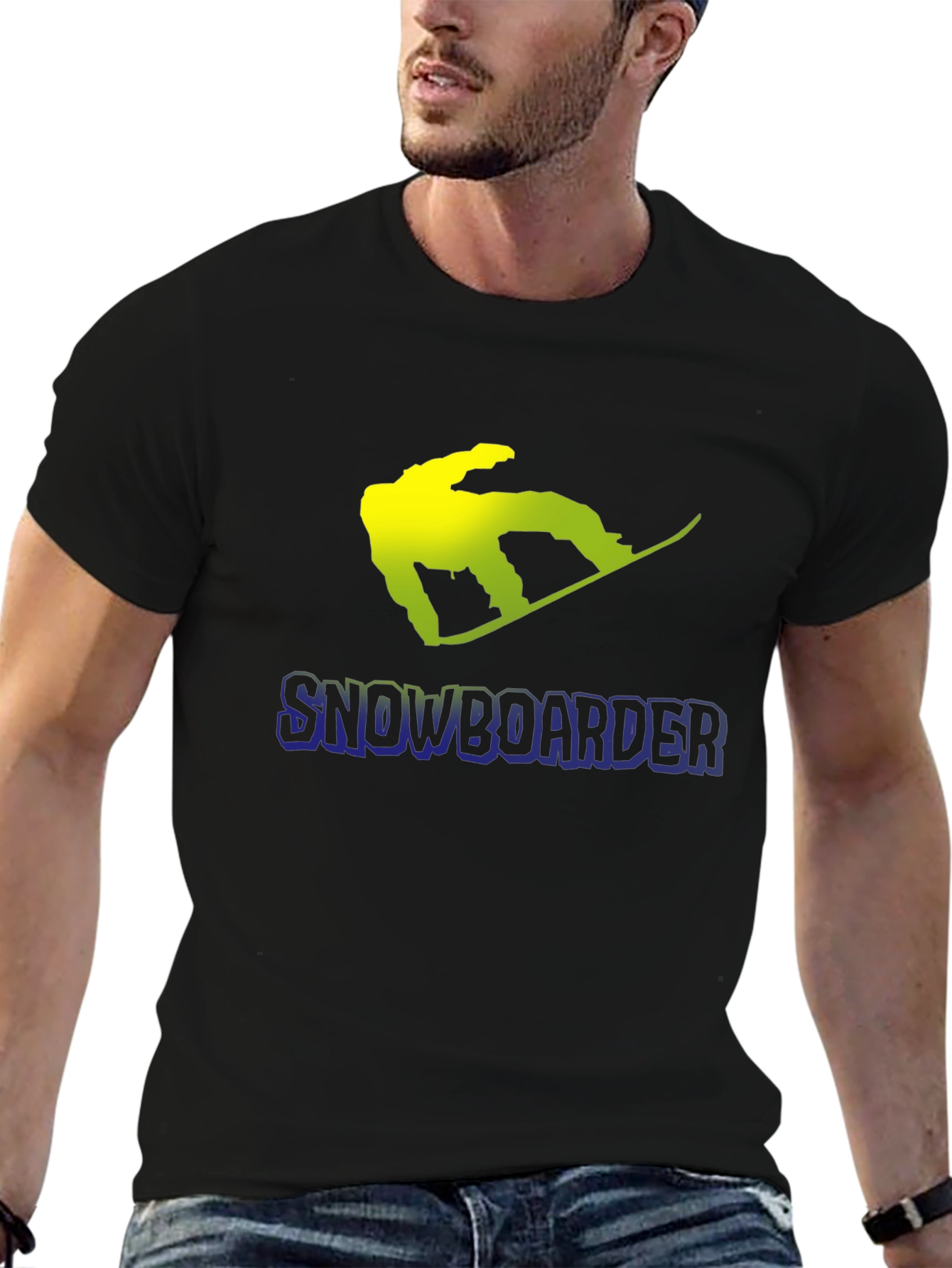 Snowboarder Graphic Black T-Shirt