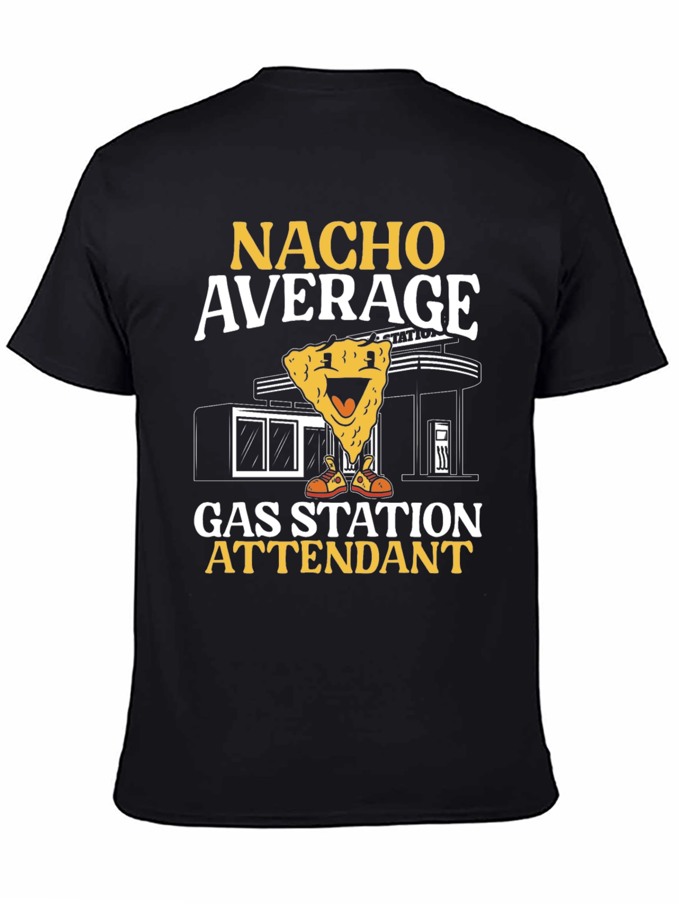 Nacho Average Gas Station Attendant Black T-Shirt