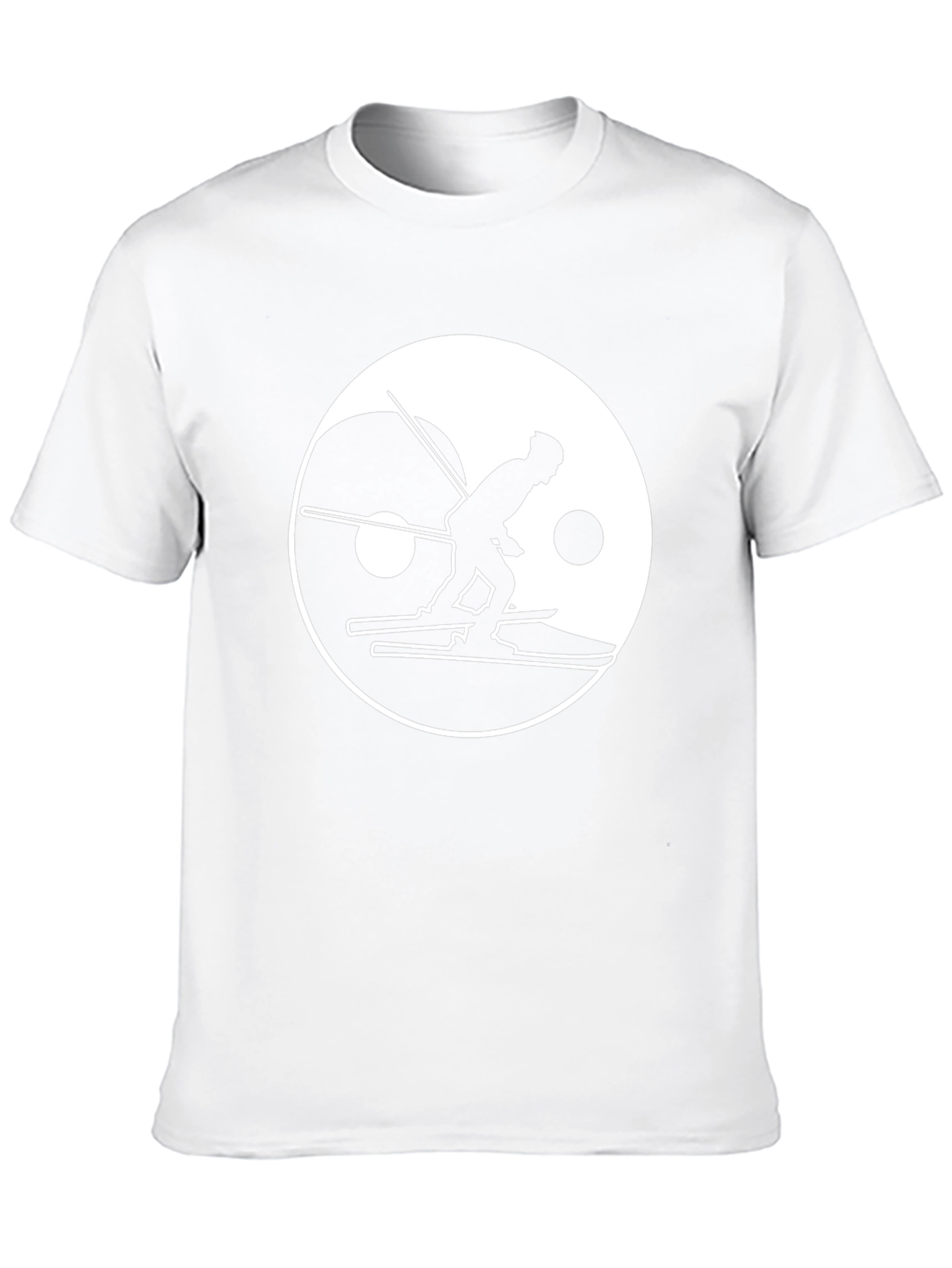 Yin Yang Skier Graphic Tee - Black Cotton Blend