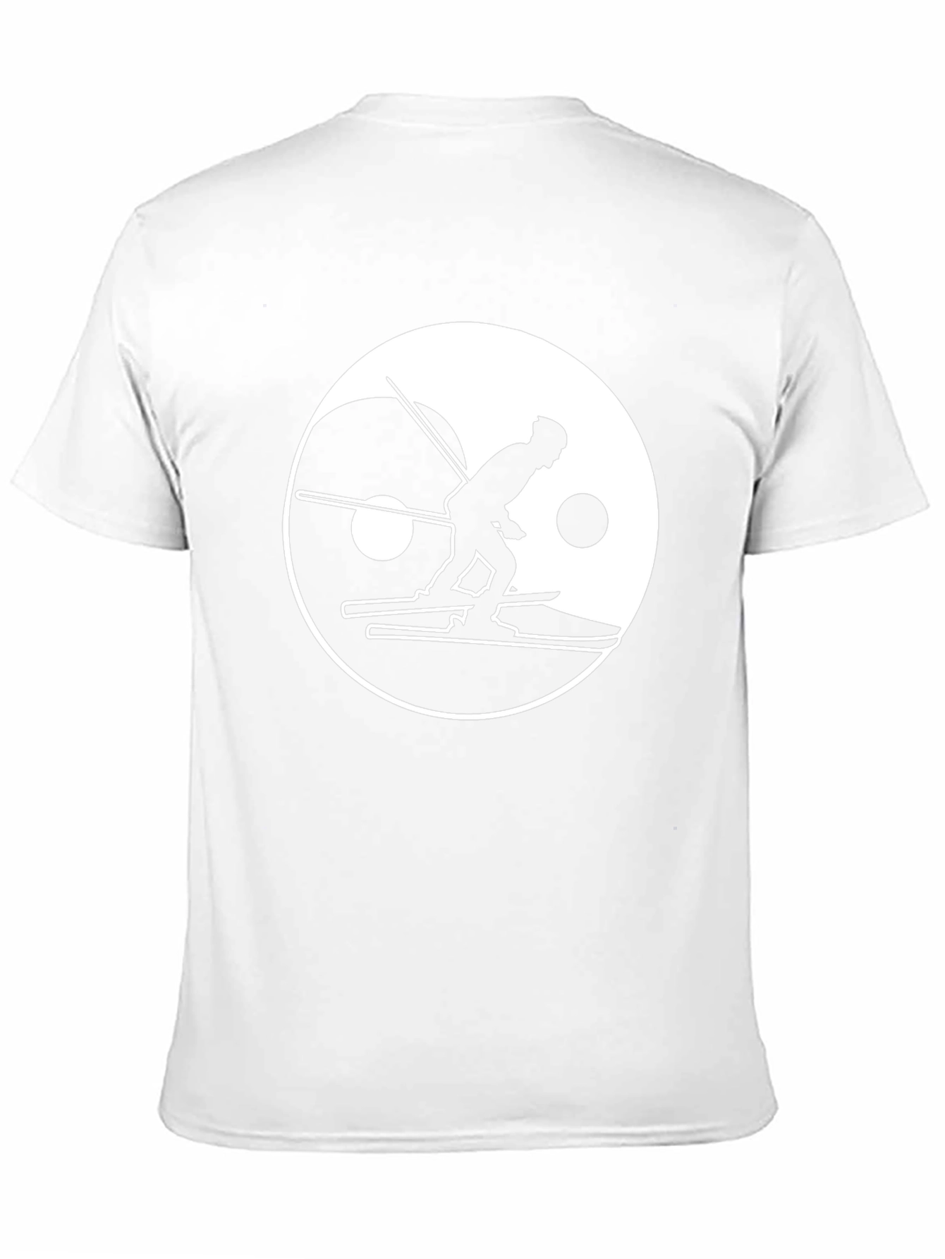Yin Yang Skier Graphic Tee - Black Cotton Blend