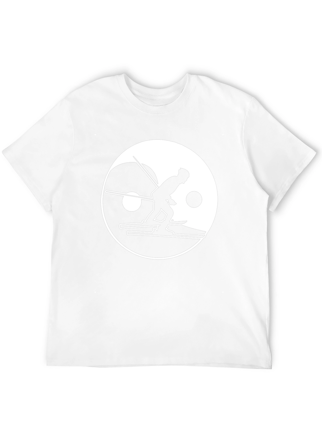 Yin Yang Skier Graphic Tee - Black Cotton Blend