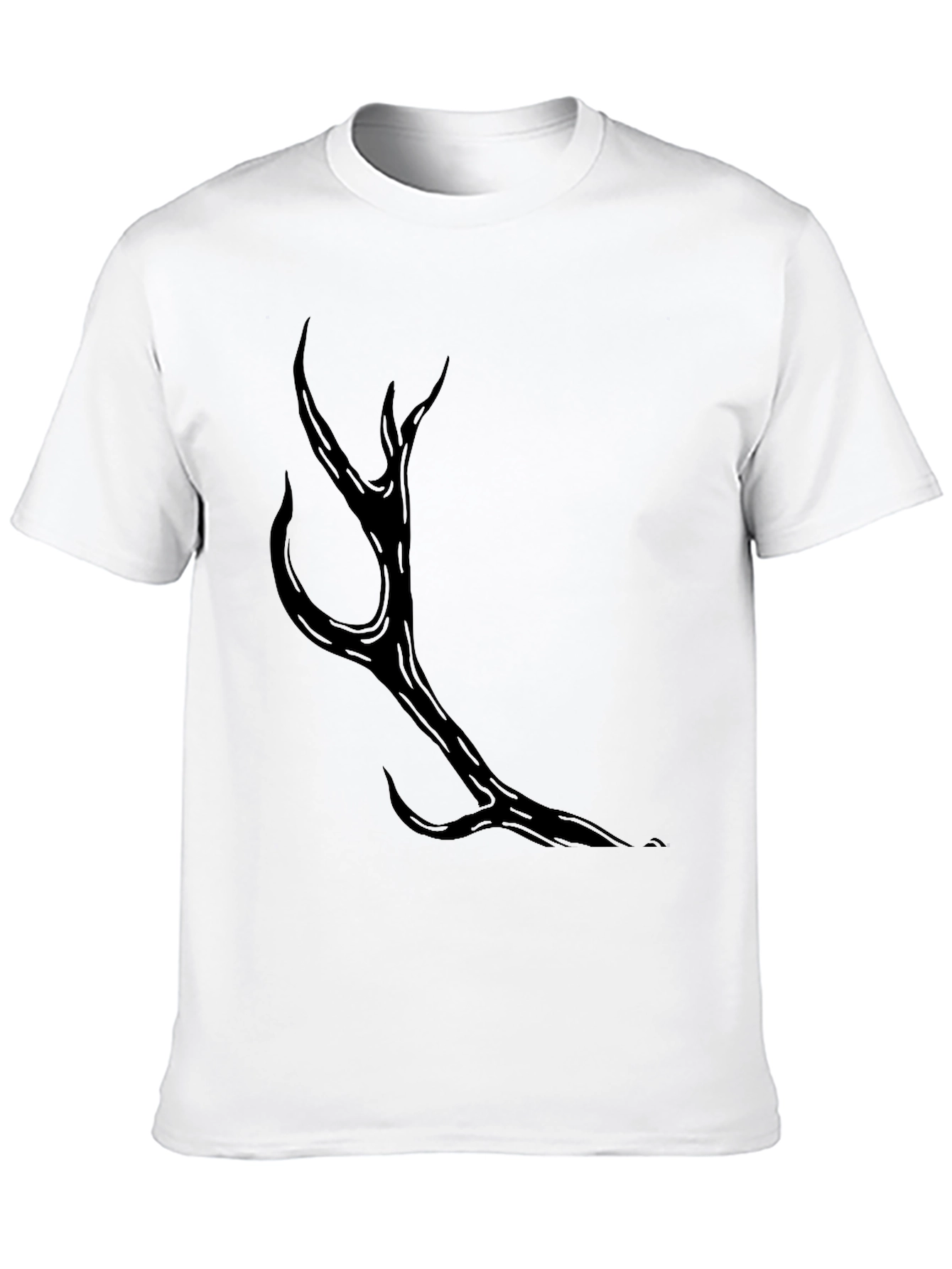 Mens Black Antler Graphic Tee - Casual Style