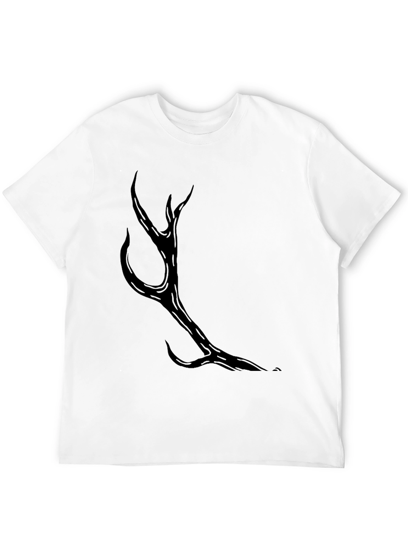 Mens Black Antler Graphic Tee - Casual Style