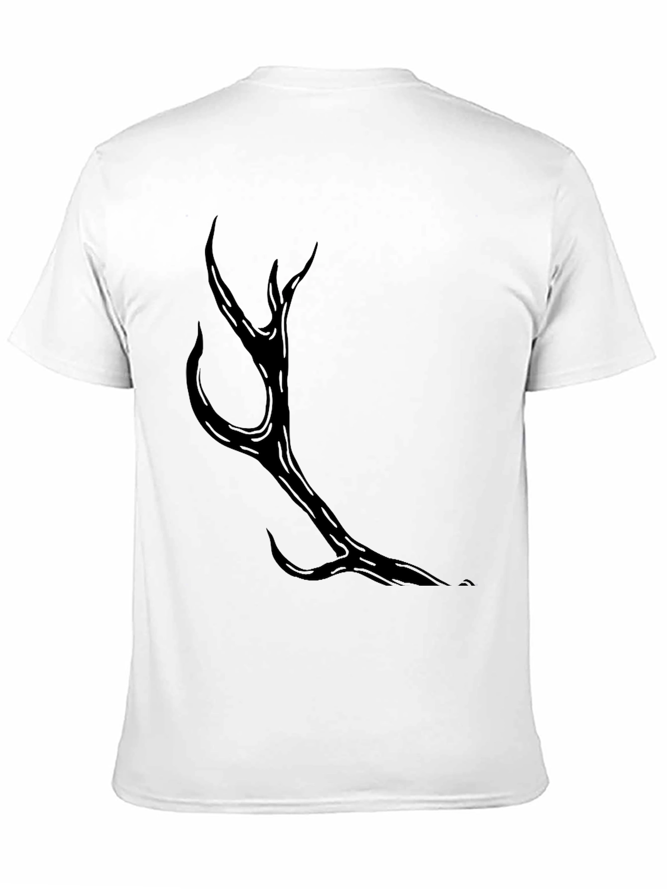 Mens Black Antler Graphic Tee - Casual Style