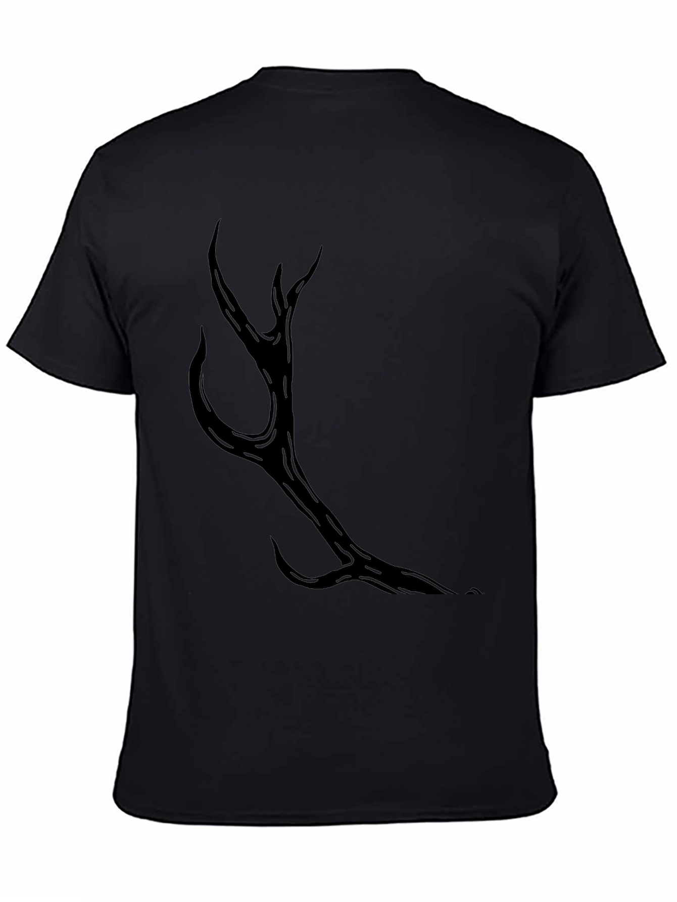 Mens Black Antler Graphic Tee - Casual Style