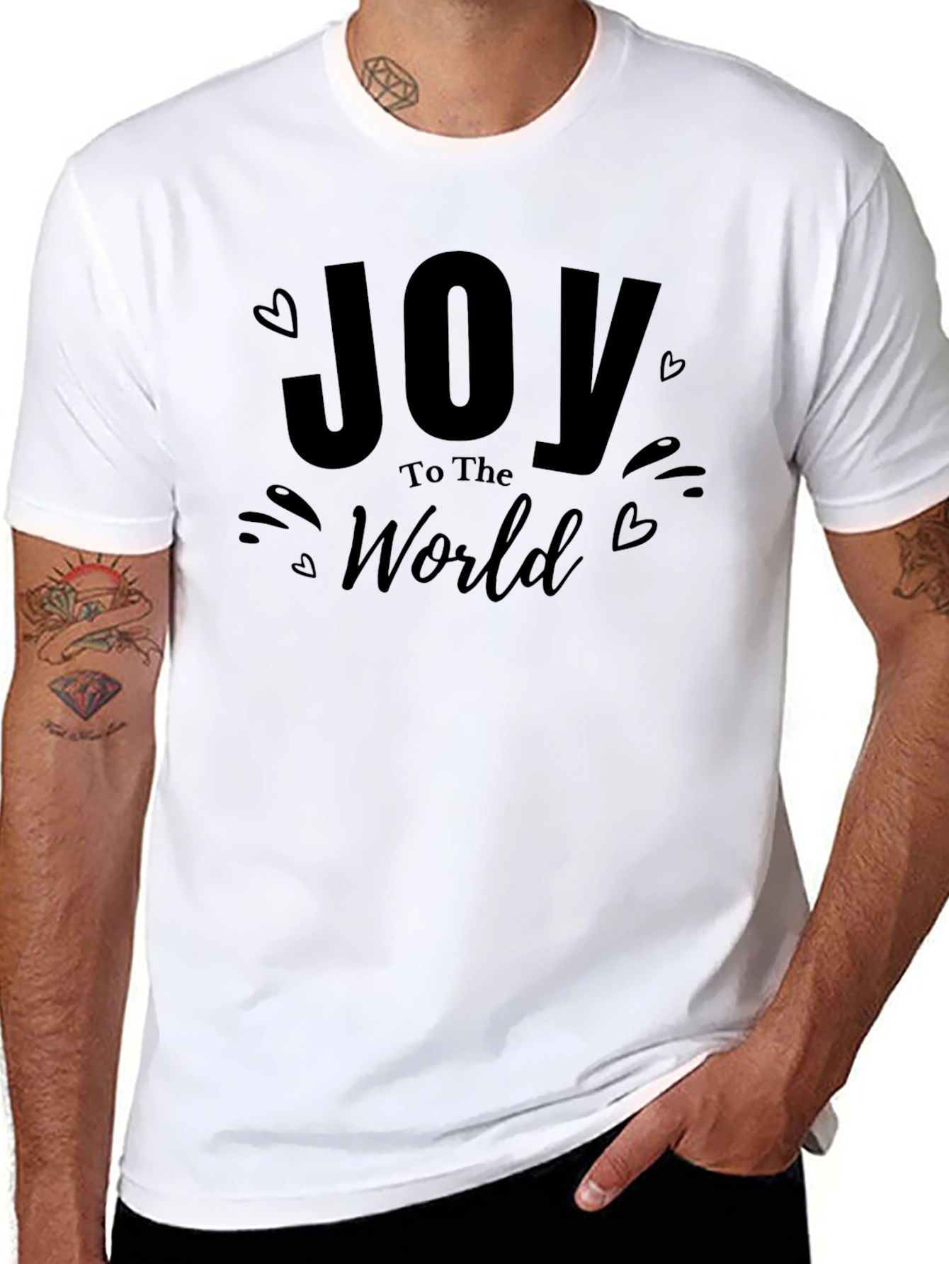 Joy to the World Black Graphic Tee Shirt