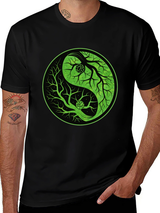 Yin Yang Tree Graphic Tee - Black