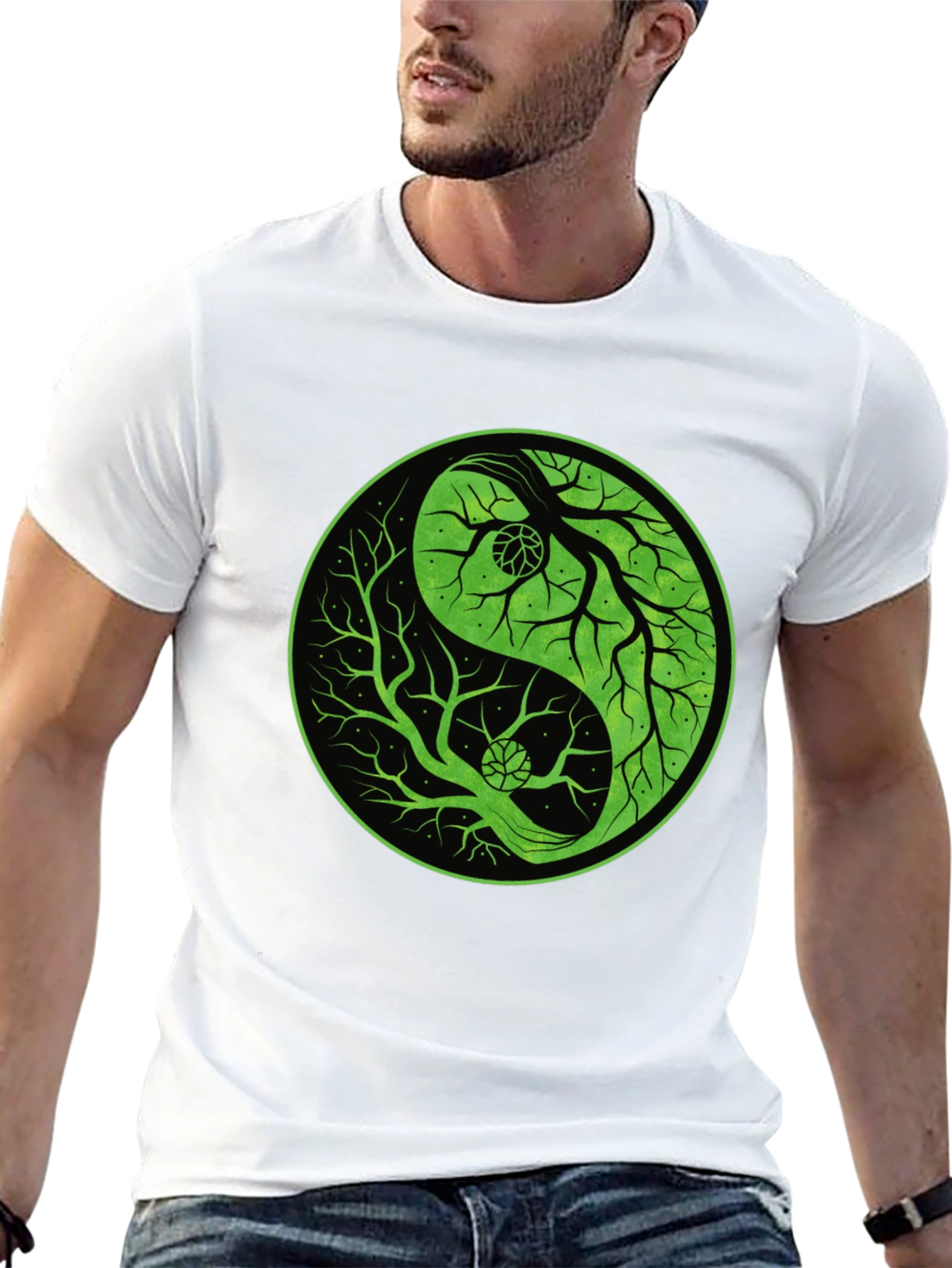 Yin Yang Tree Graphic Tee - Black