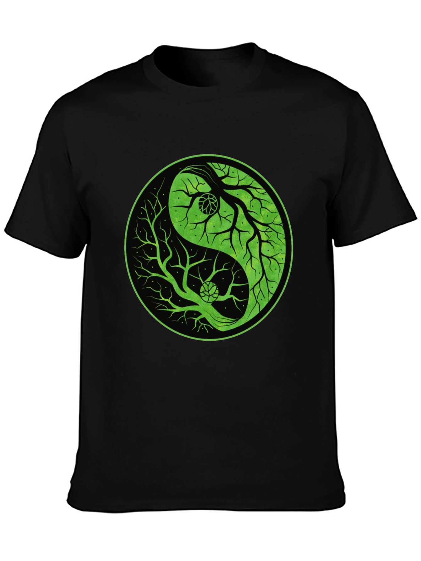 Yin Yang Tree Graphic Tee - Black