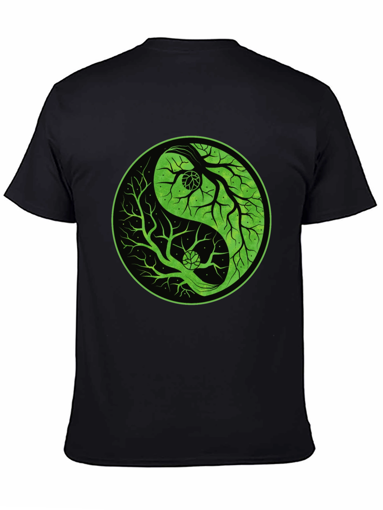Yin Yang Tree Graphic Tee - Black