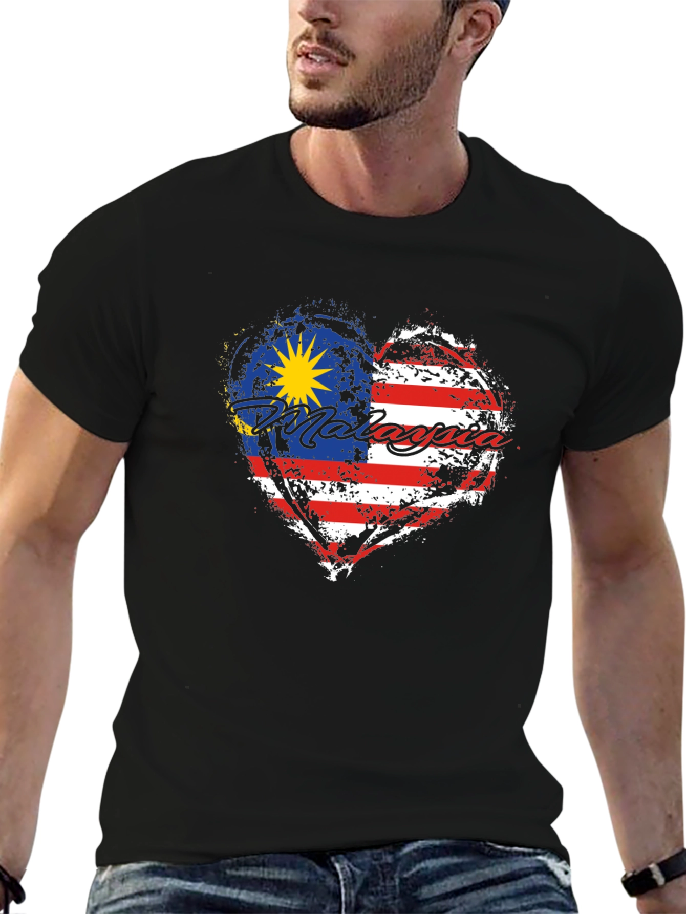 Malaysia Flag Heart T-Shirt