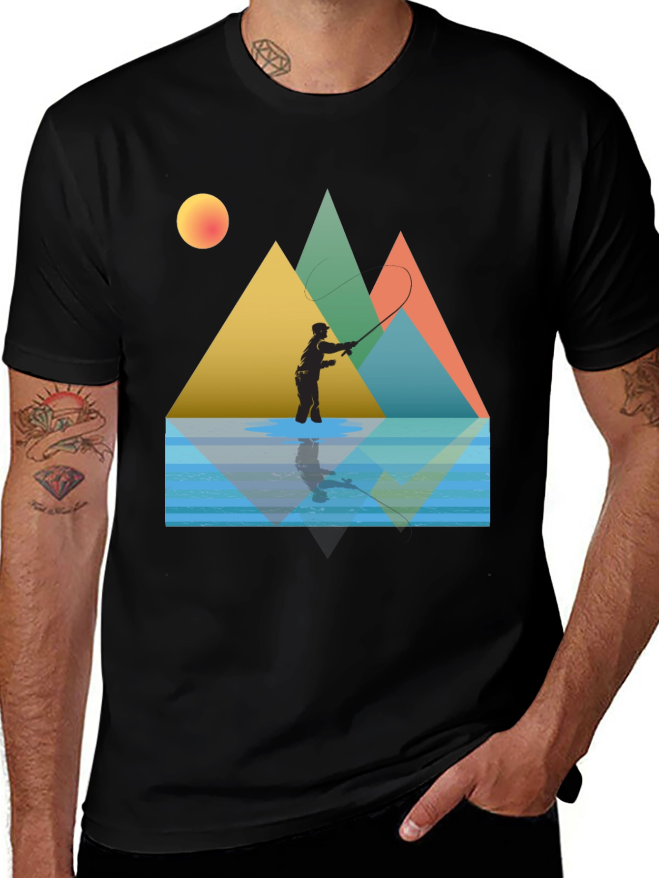 Fishing Scene Graphic Tee