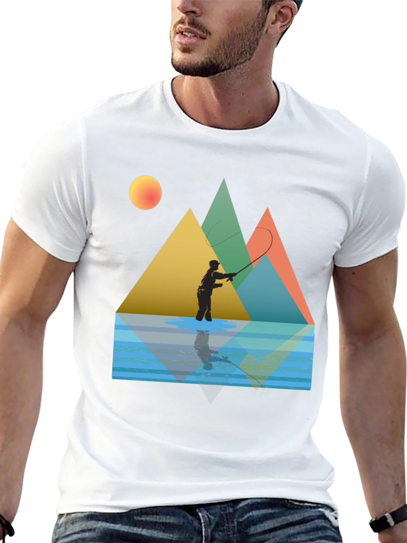 Fishing Scene Graphic Tee
