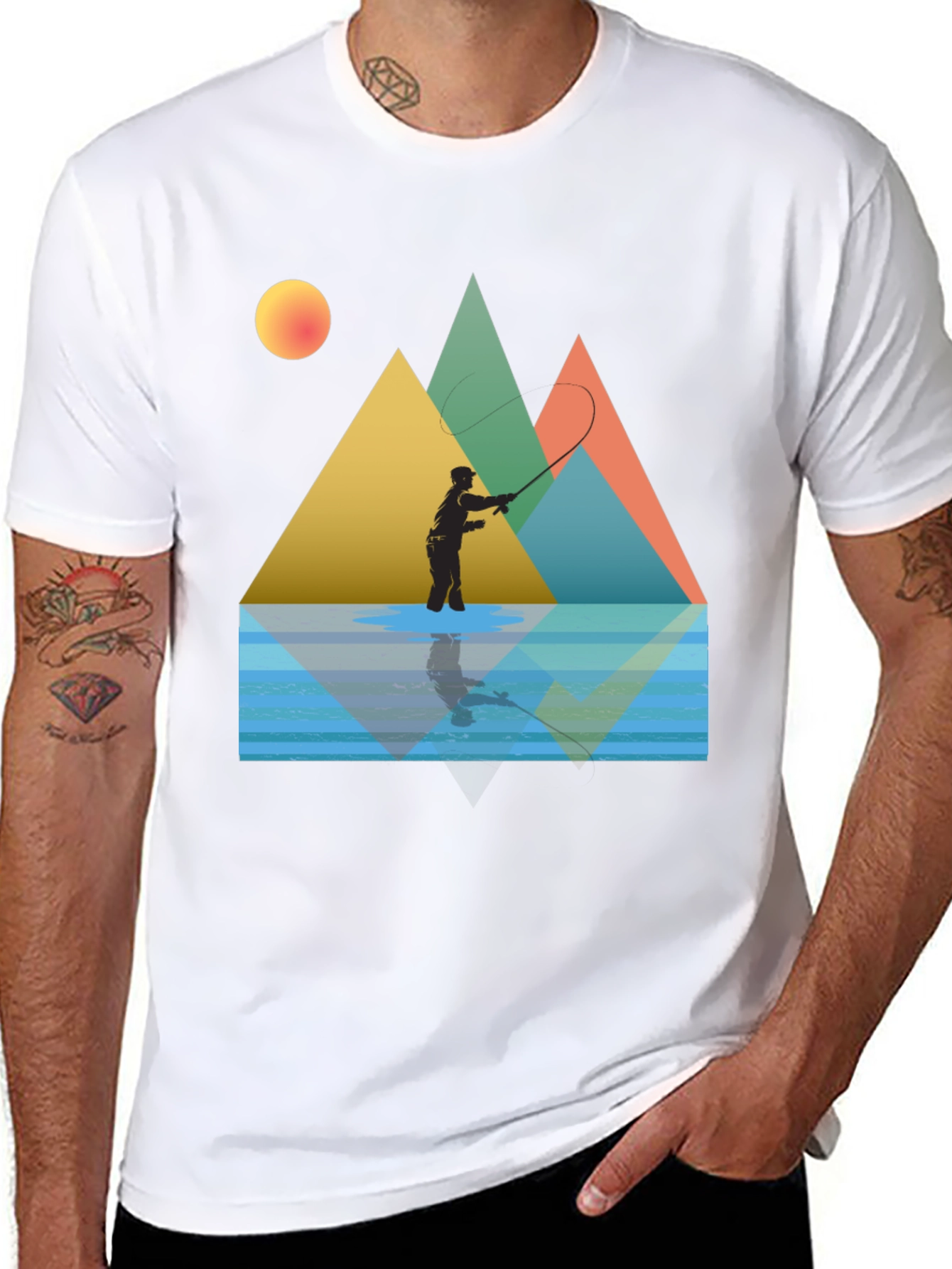 Fishing Scene Graphic Tee