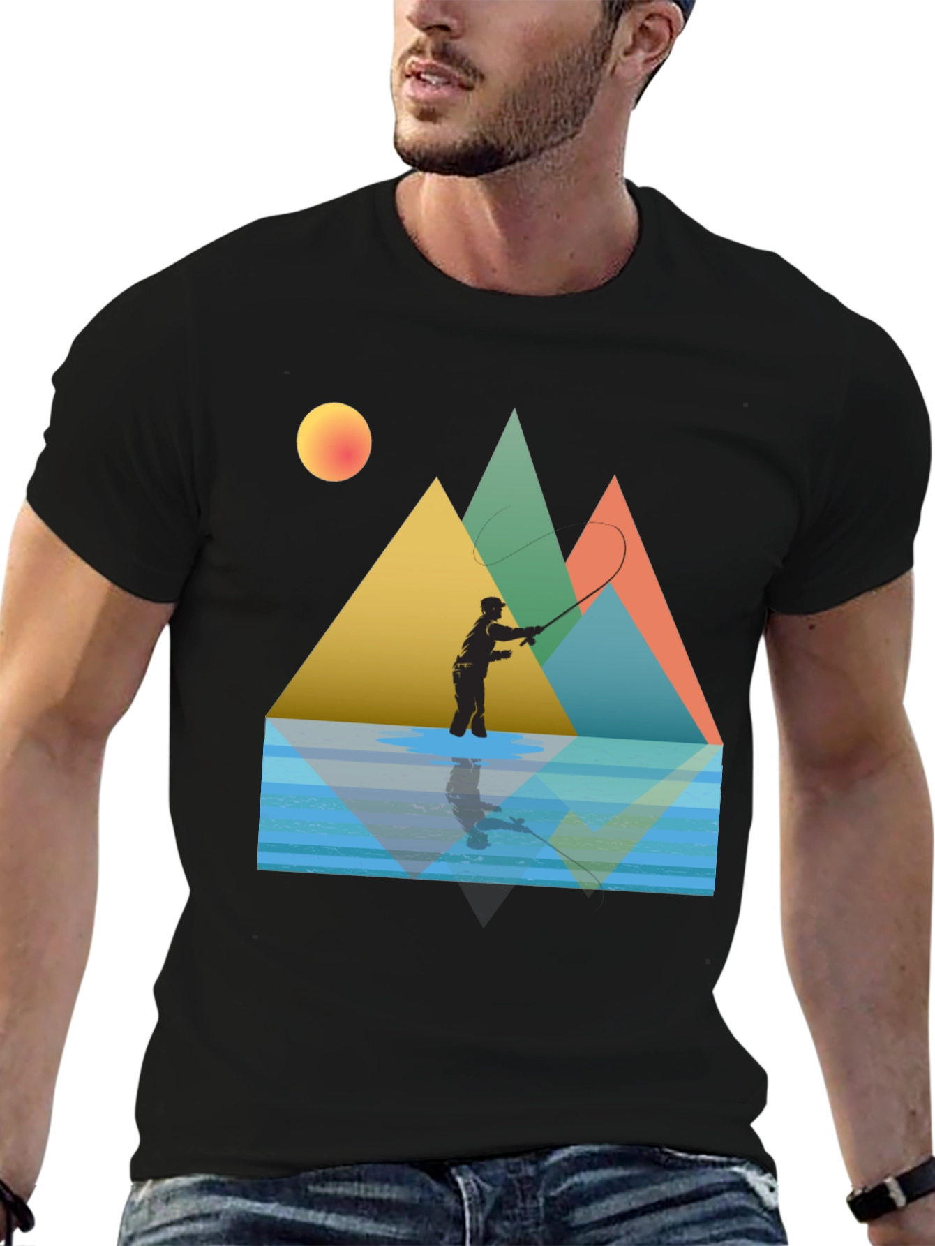 Fishing Scene Graphic Tee