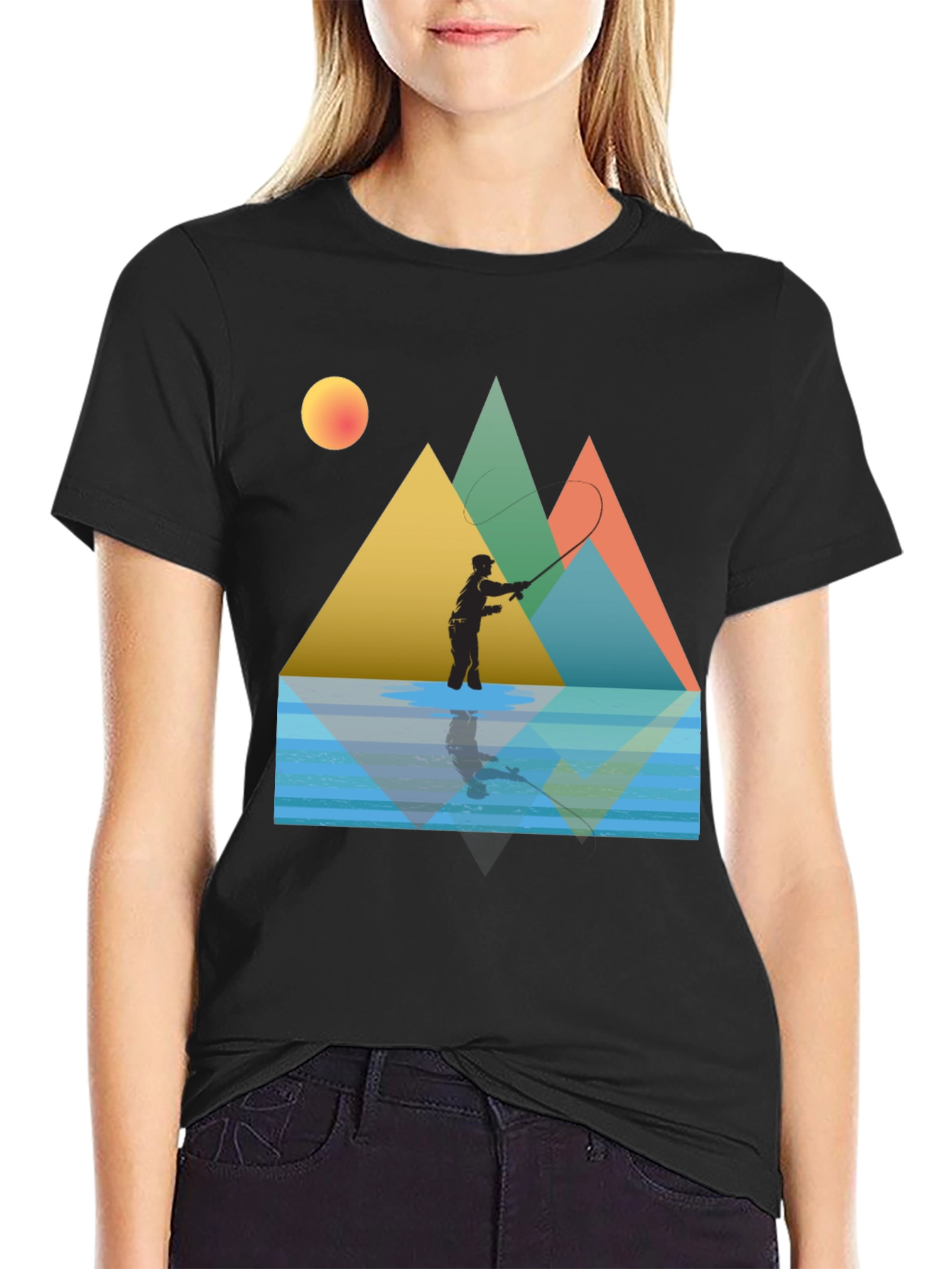 Fishing Scene Graphic Tee