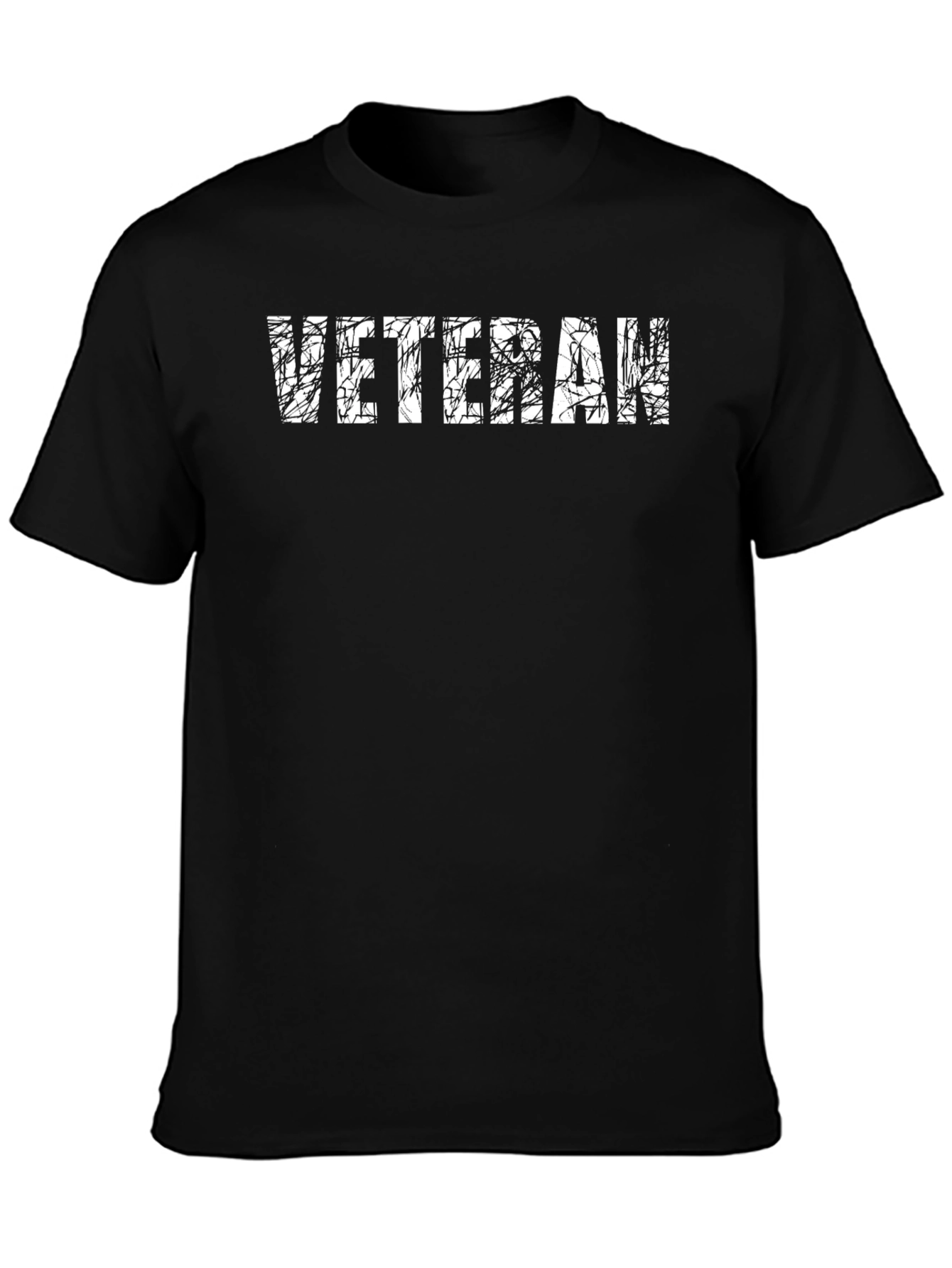 Veteran Distressed Graphic T-Shirt - Black