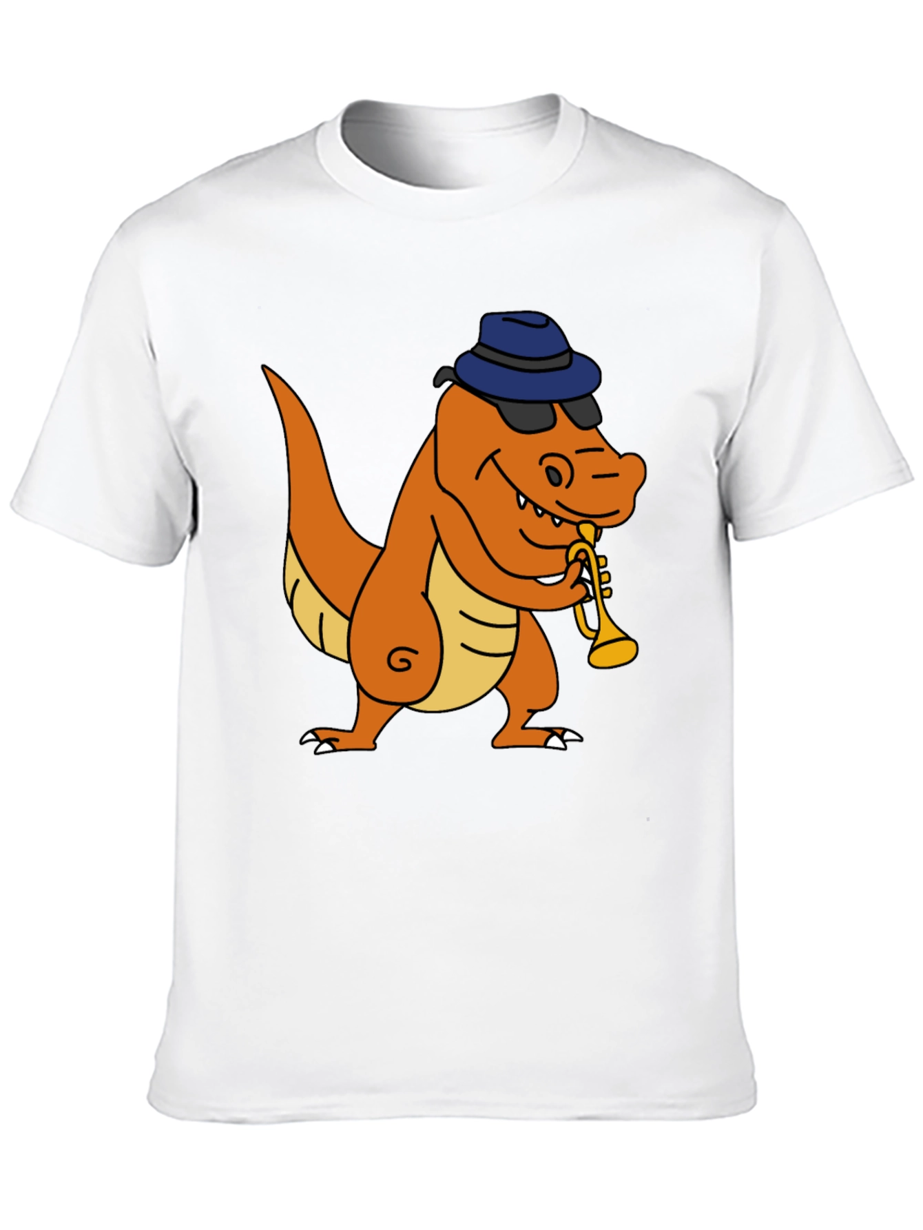 Dino Trumpet Player Graphic T-Shirt