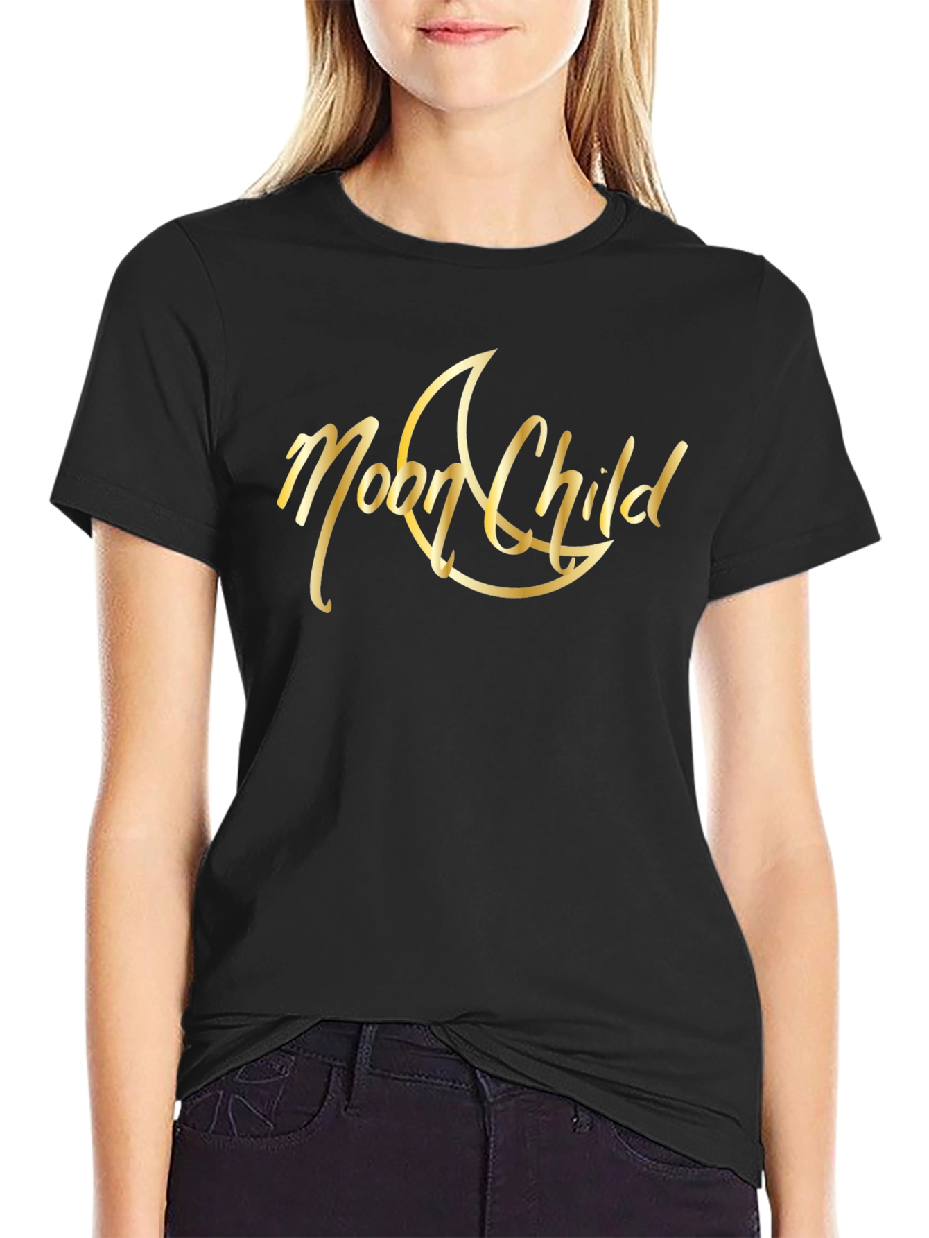 Moon Child Graphic Tee - Black Unisex T-Shirt