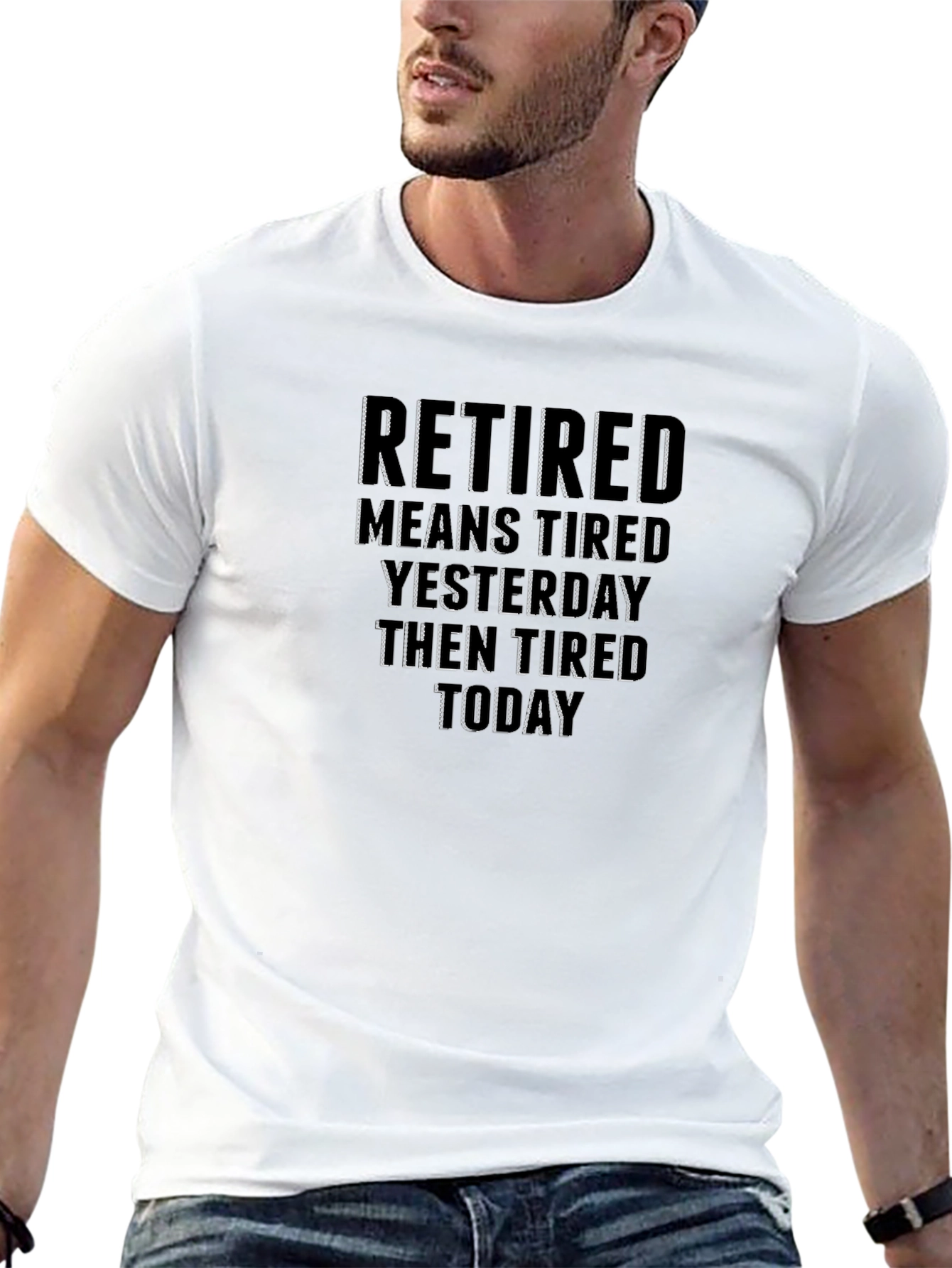 Retired Means Tired Mens Black T-Shirt