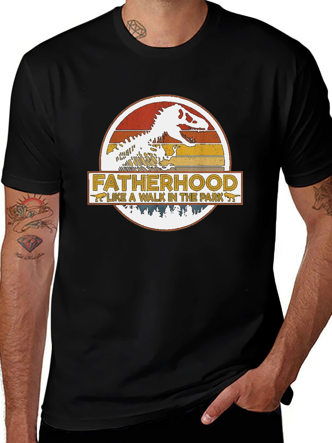Fatherhood Dinosaur T-Shirt - Walk in the Park