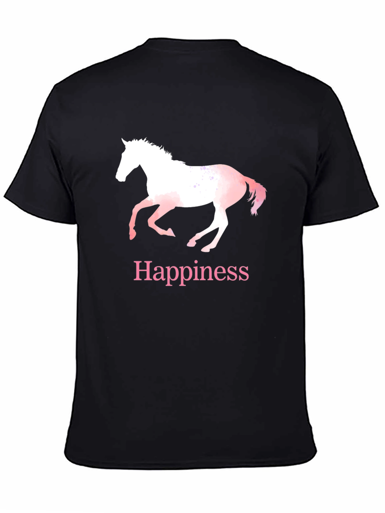 Happiness Horse T-Shirt - Black Cotton Tee