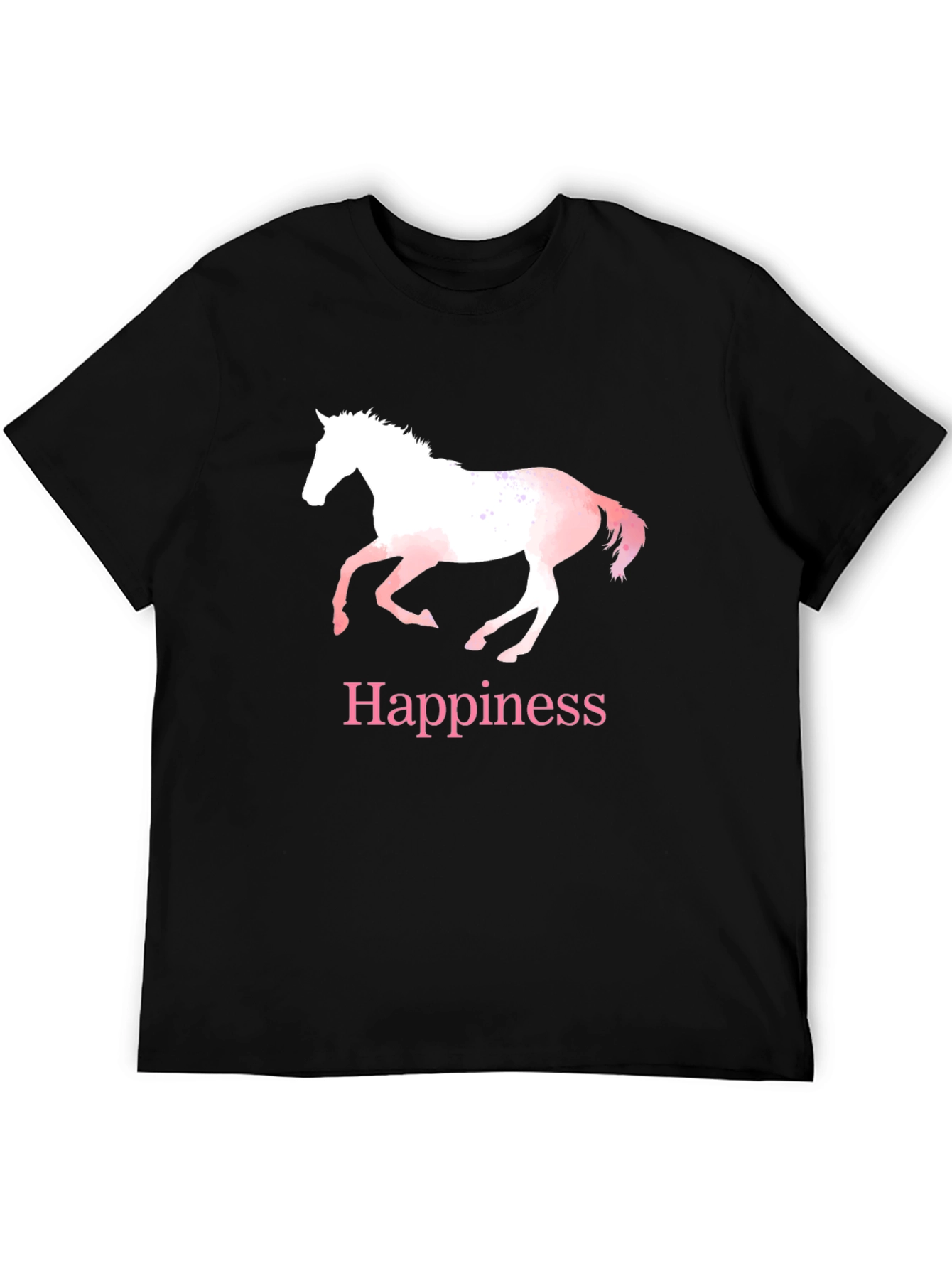 Happiness Horse T-Shirt - Black Cotton Tee