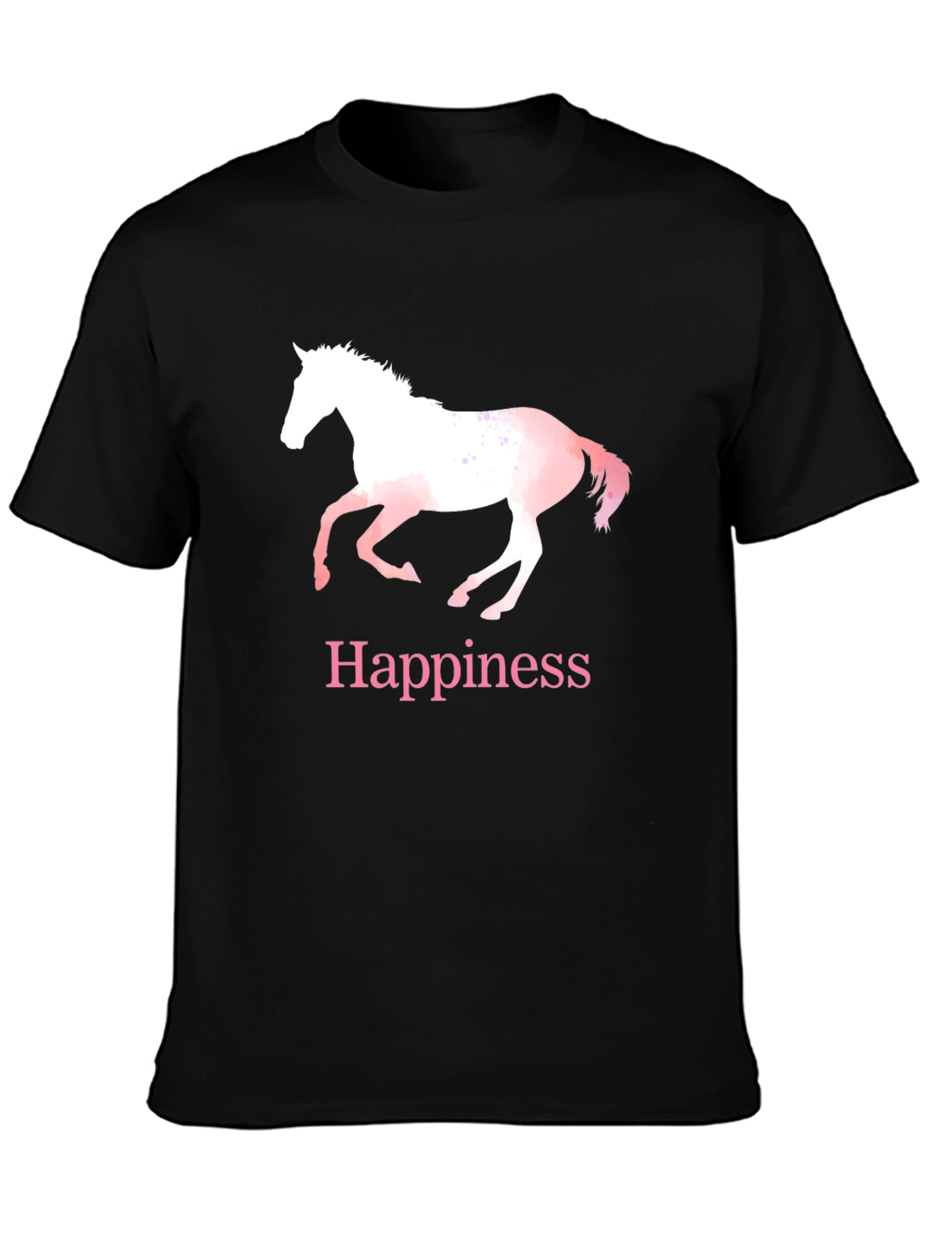 Happiness Horse T-Shirt - Black Cotton Tee