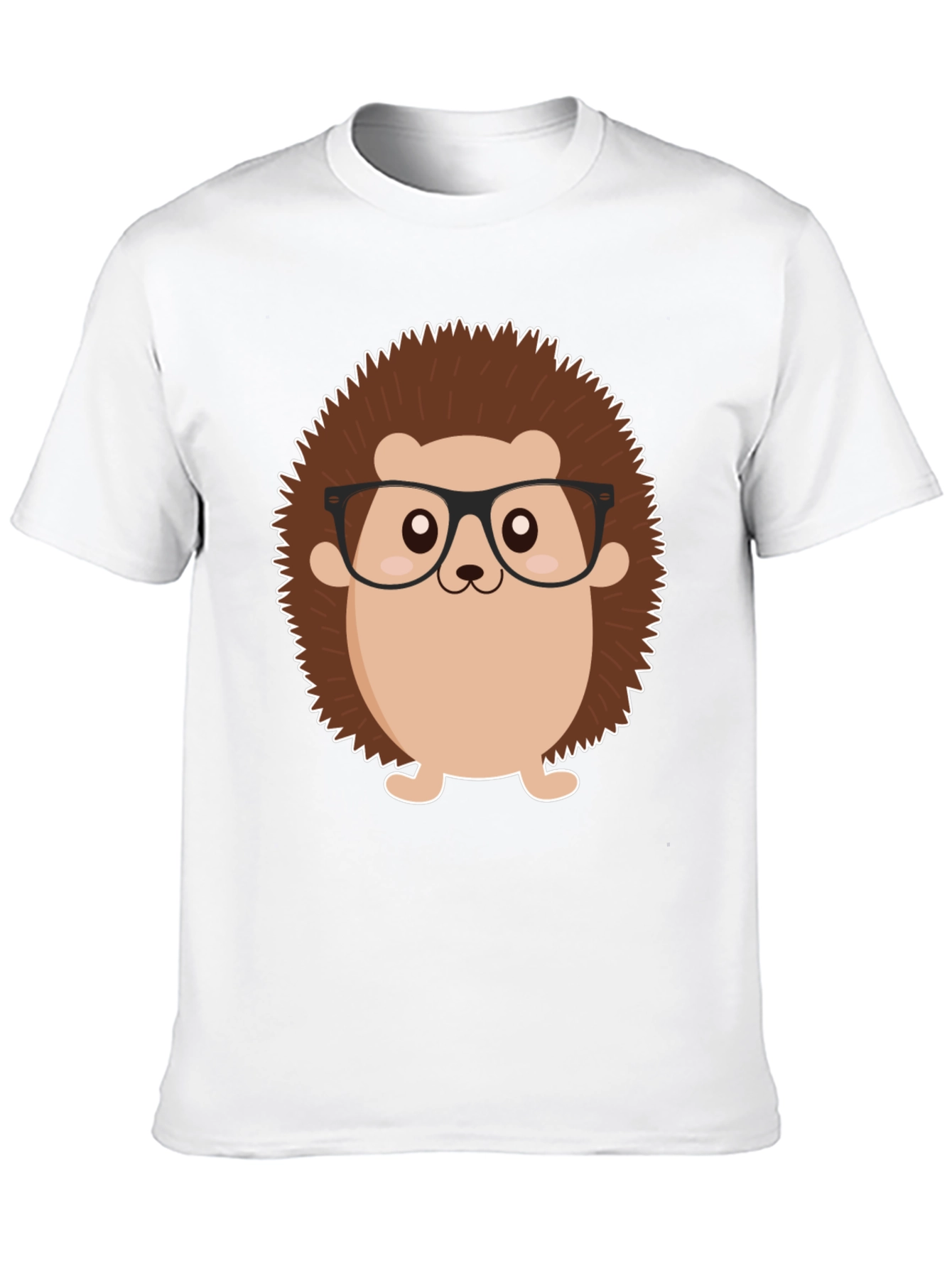 Black T-Shirt with Cartoon Hedgehog Graphic